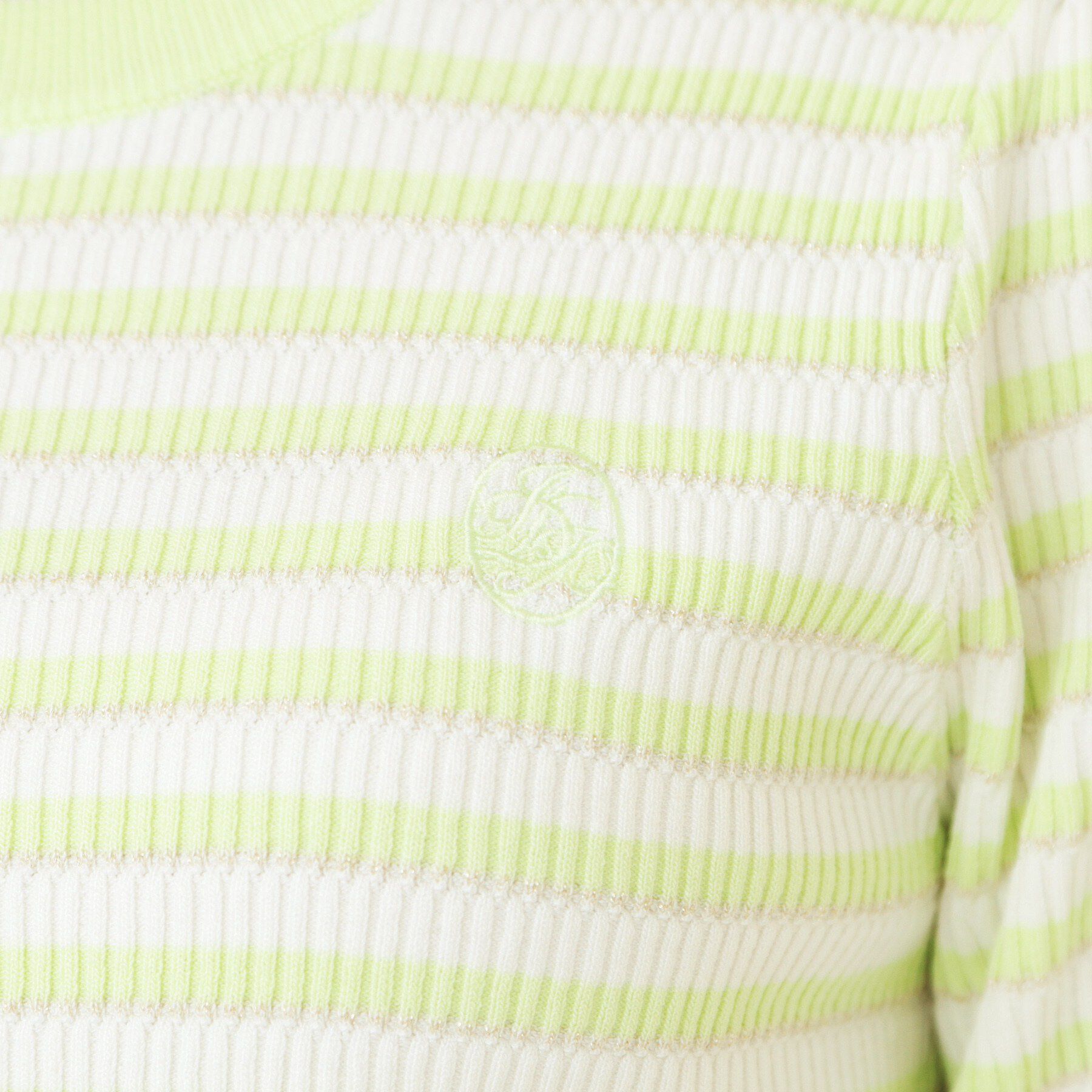 index「変わり編みボーダー半袖ニット【洗濯機OK／坑ピル】」|ニット・セーター|