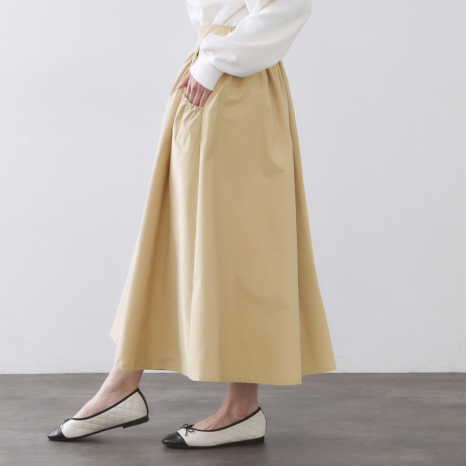 OPAQUE.CLIP「ポケットデザインフレアスカート【洗濯機OK】」|スカート|