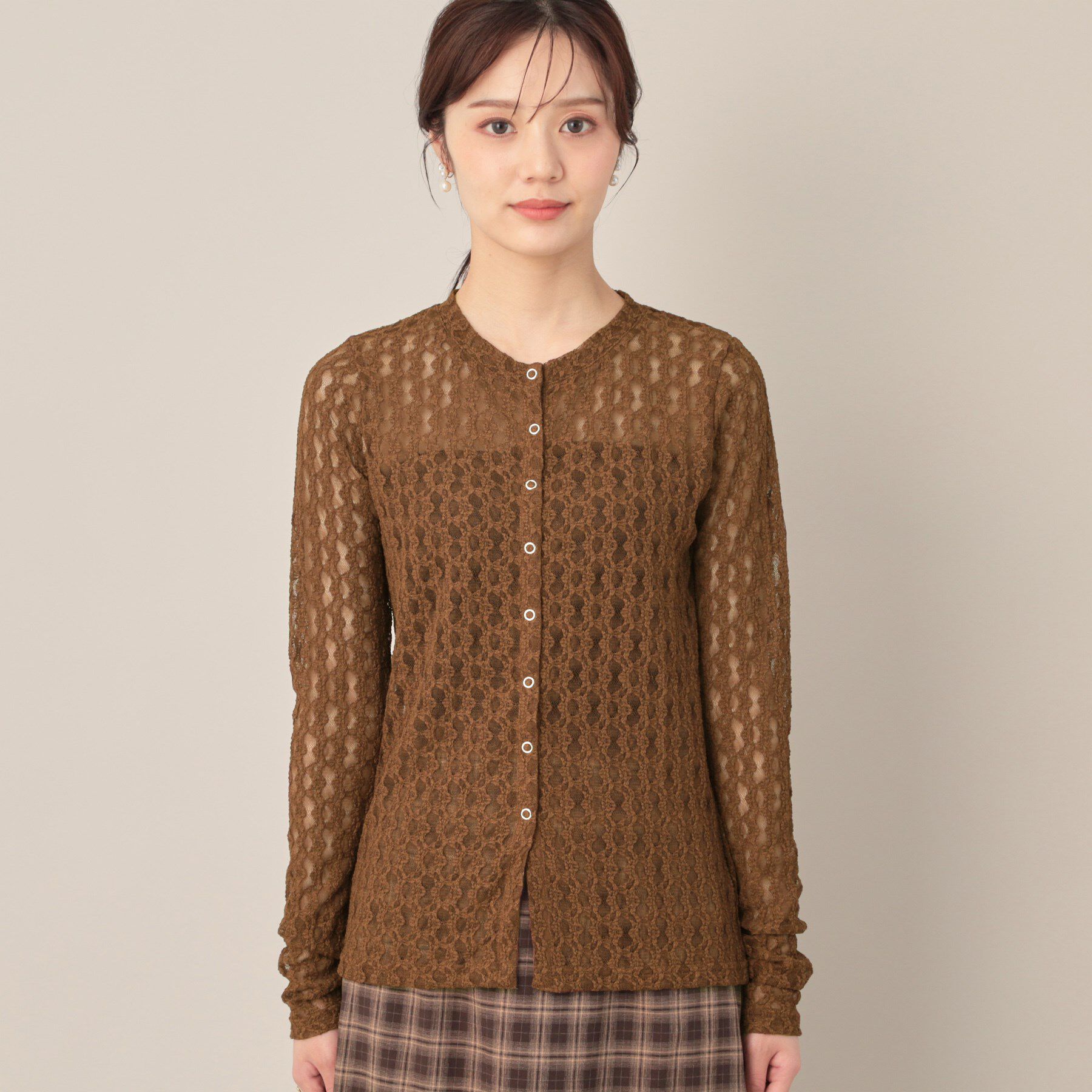 Couture broach「レースリングドットカーディガン」|カーディガン|