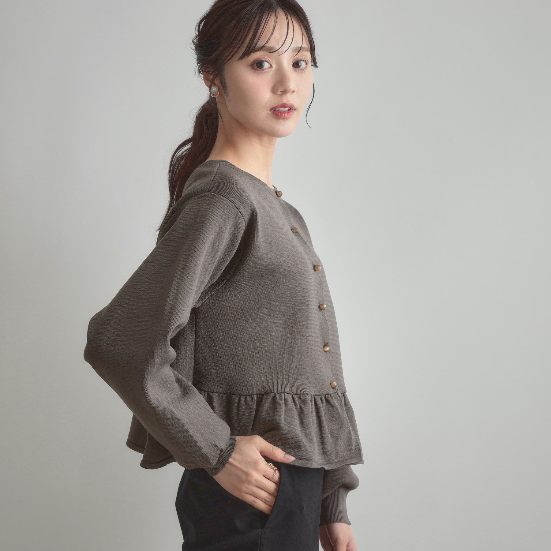 Couture broach「2WAYペプラムカーディガン」|カーディガン|