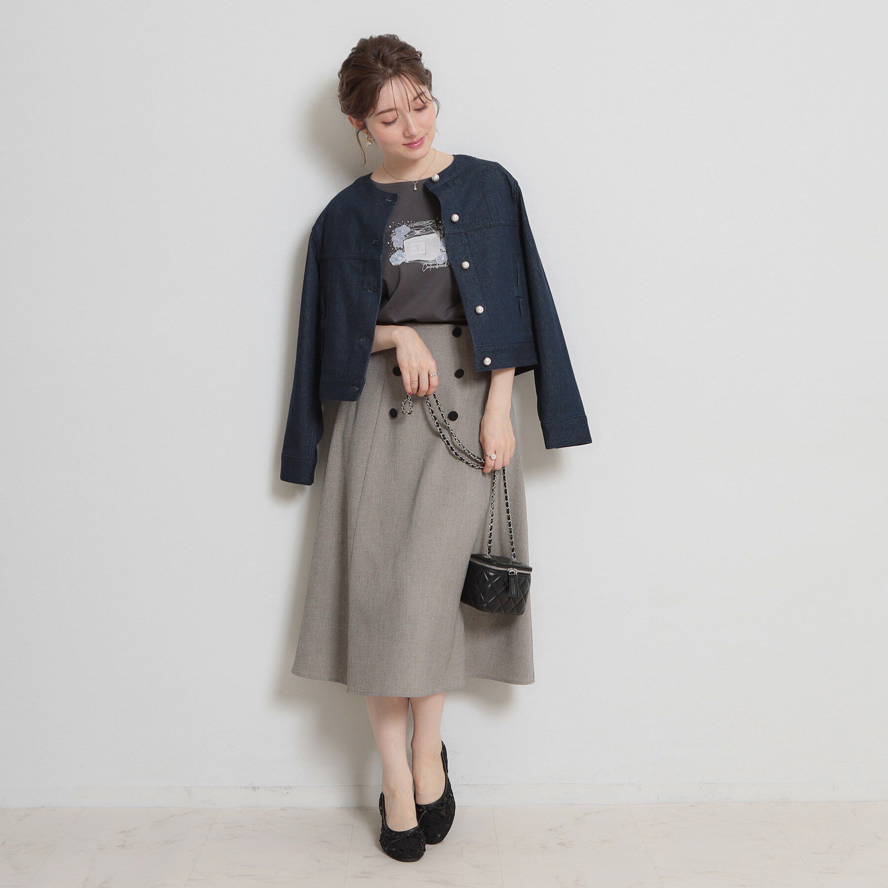 Couture broach「【洗える・通勤】リネンライク サマーツイード スカート」|スカート|