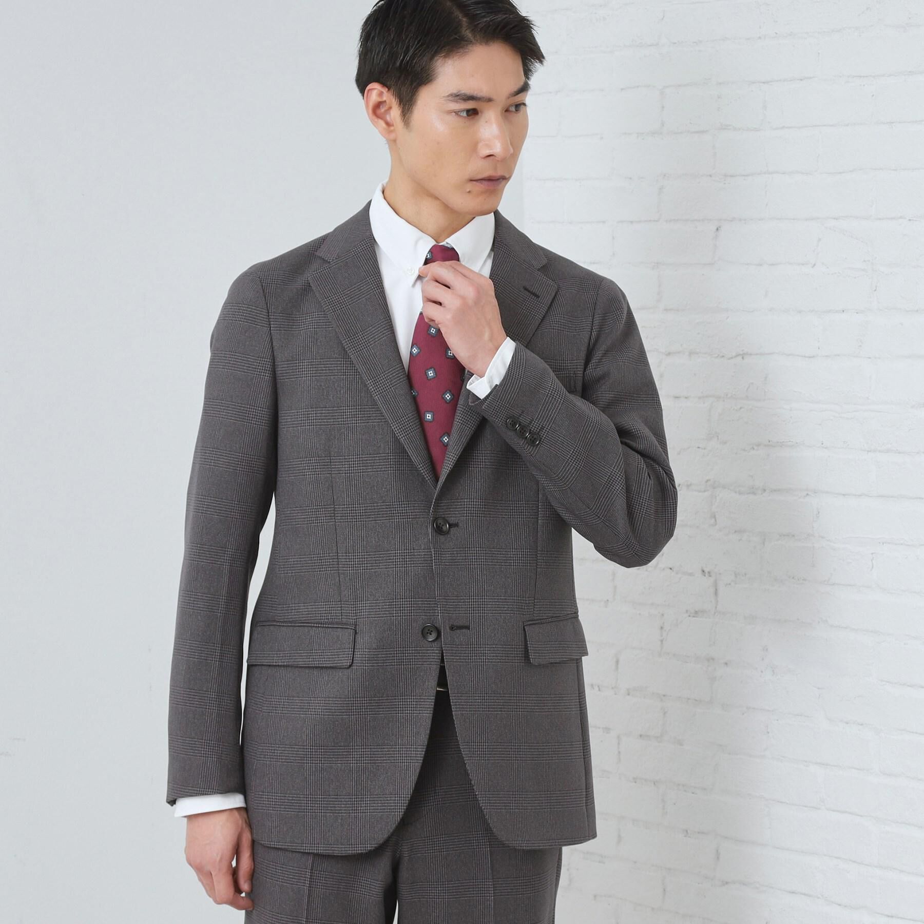 THE SHOP TK「【セットアップ可/防シワ/洗濯機OK】AVANT WOOLYグレンチェックジャケット」|テーラードジャケット|