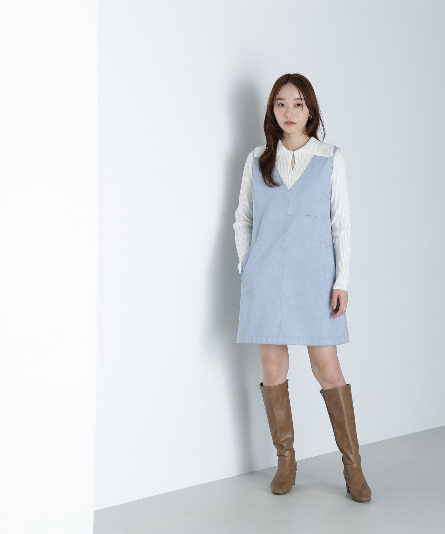  「襟付コンパクトリブニット」|ニット・セーター|