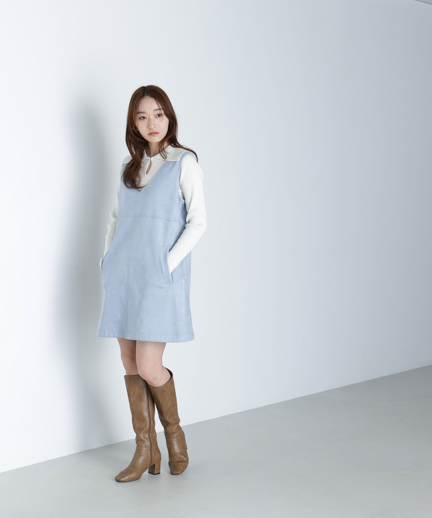  「襟付コンパクトリブニット」|ニット・セーター|