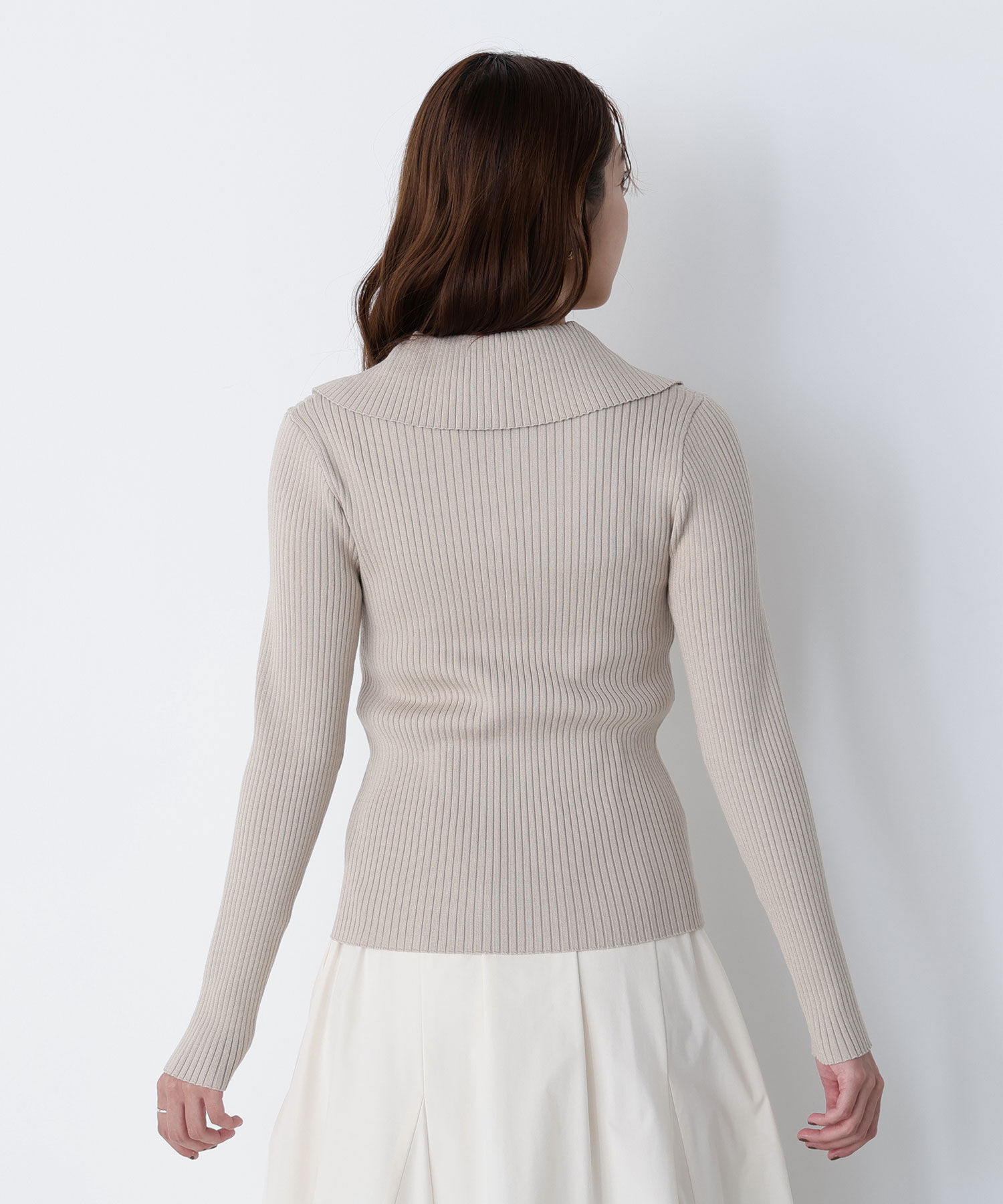  「襟付コンパクトリブニット」|ニット・セーター|