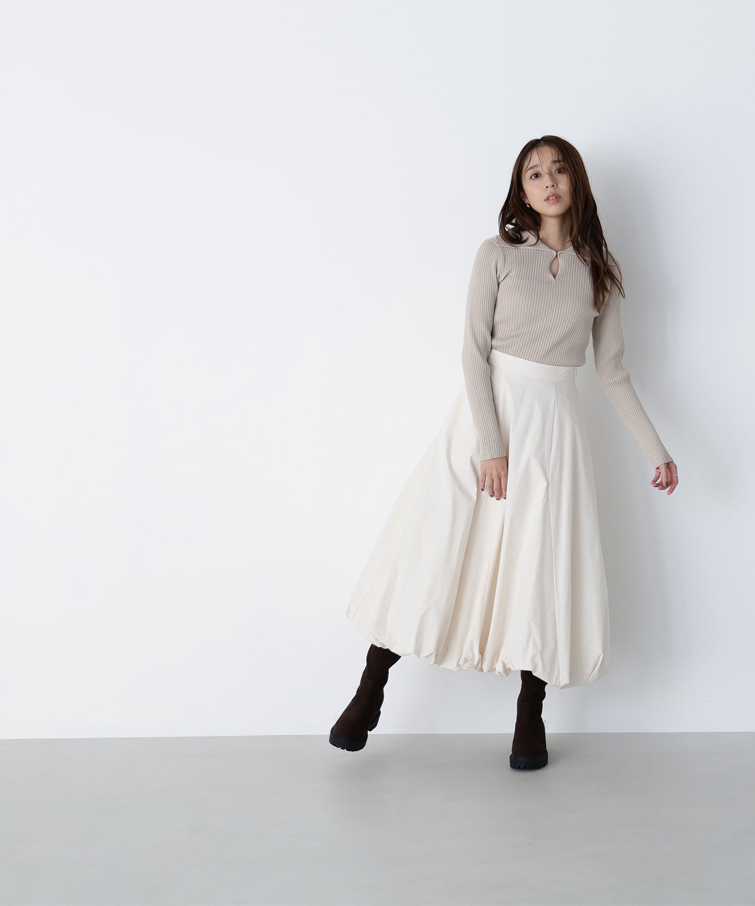  「襟付コンパクトリブニット」|ニット・セーター|