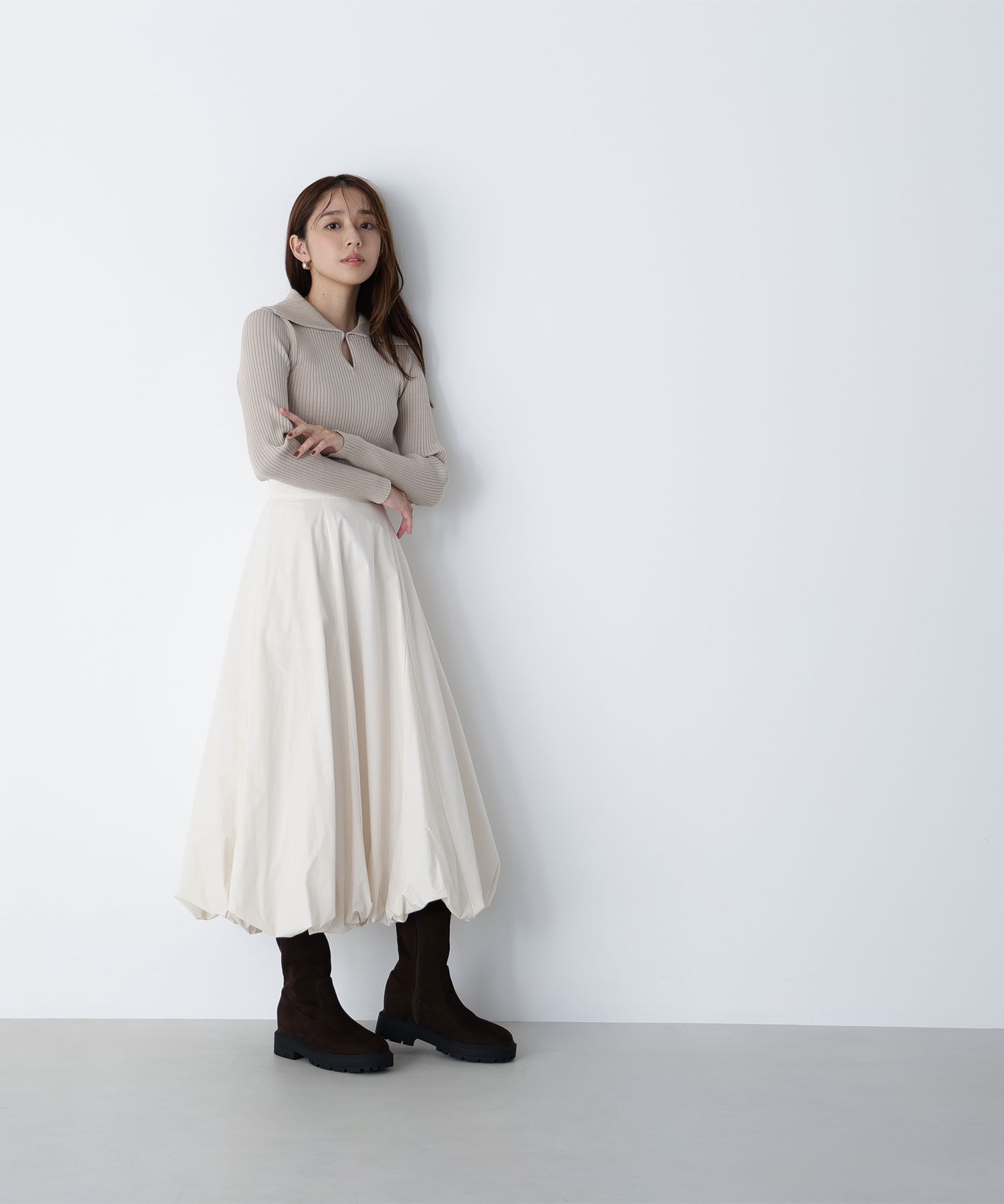  「襟付コンパクトリブニット」|ニット・セーター|