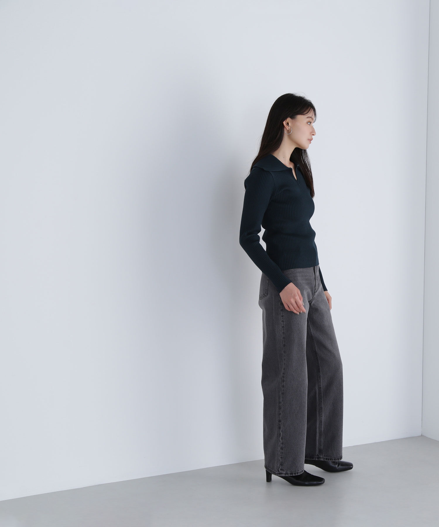  「襟付コンパクトリブニット」|ニット・セーター|