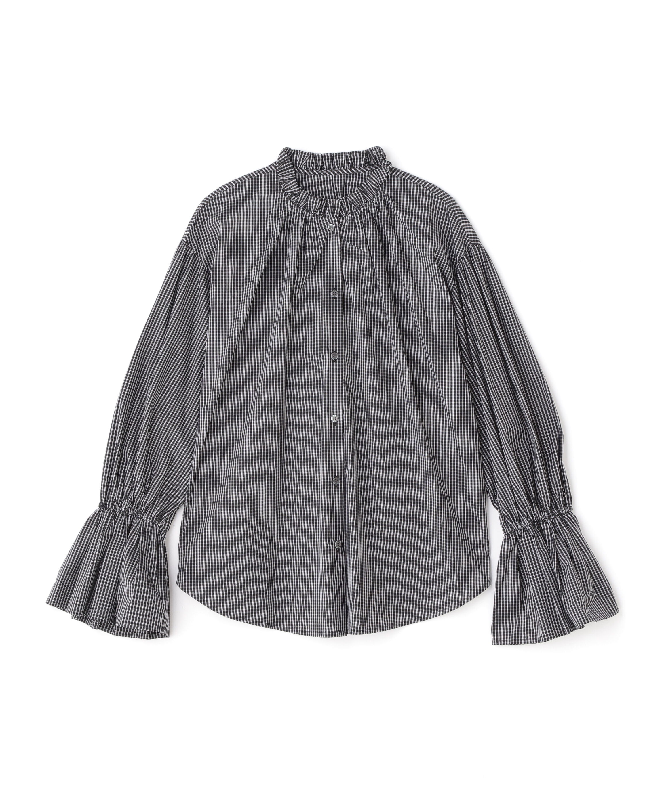  「フリルカフスハイネックブラウス」|シャツ・ブラウス|