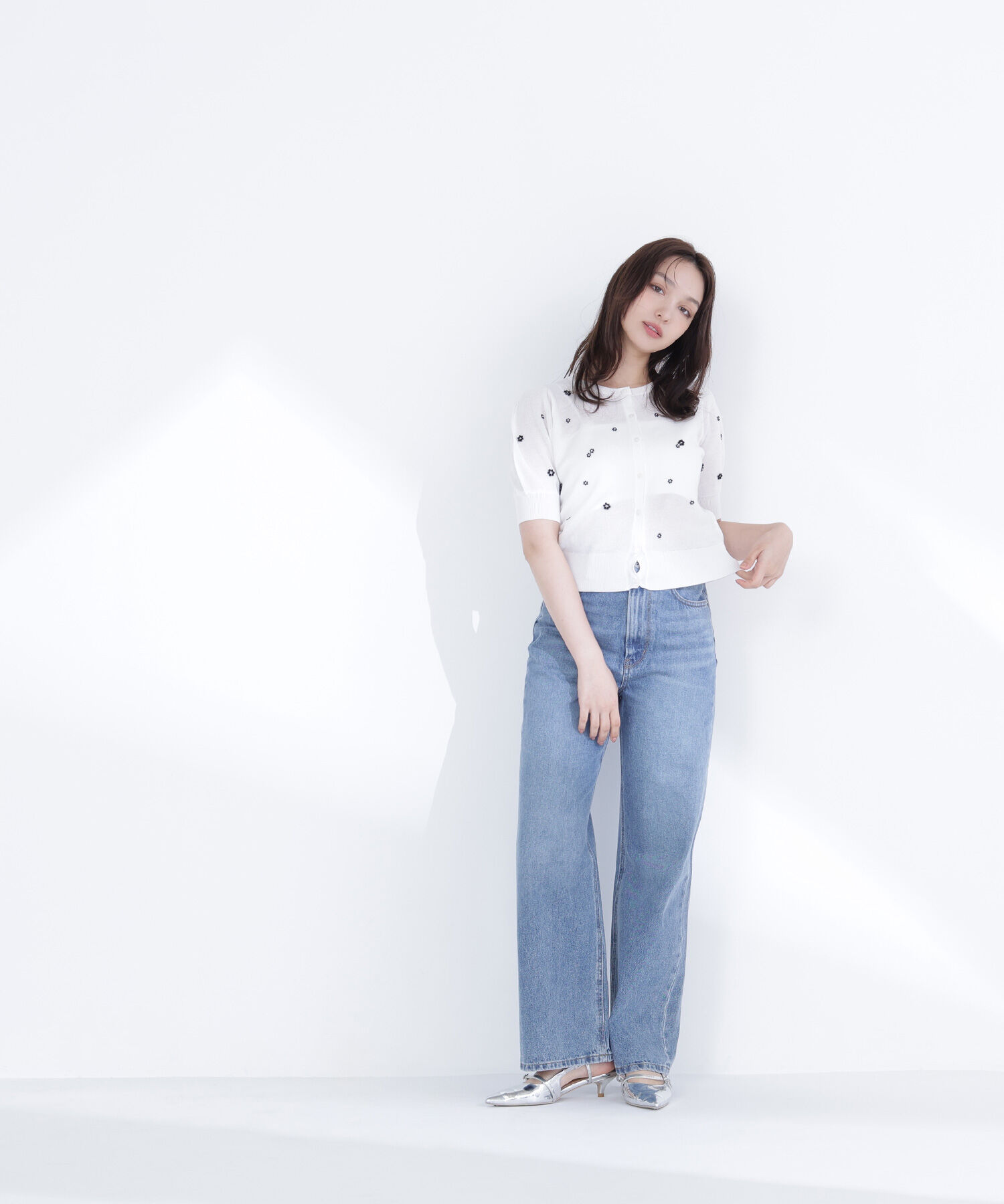  「フラワービーズカーディガン」|ニット・セーター|