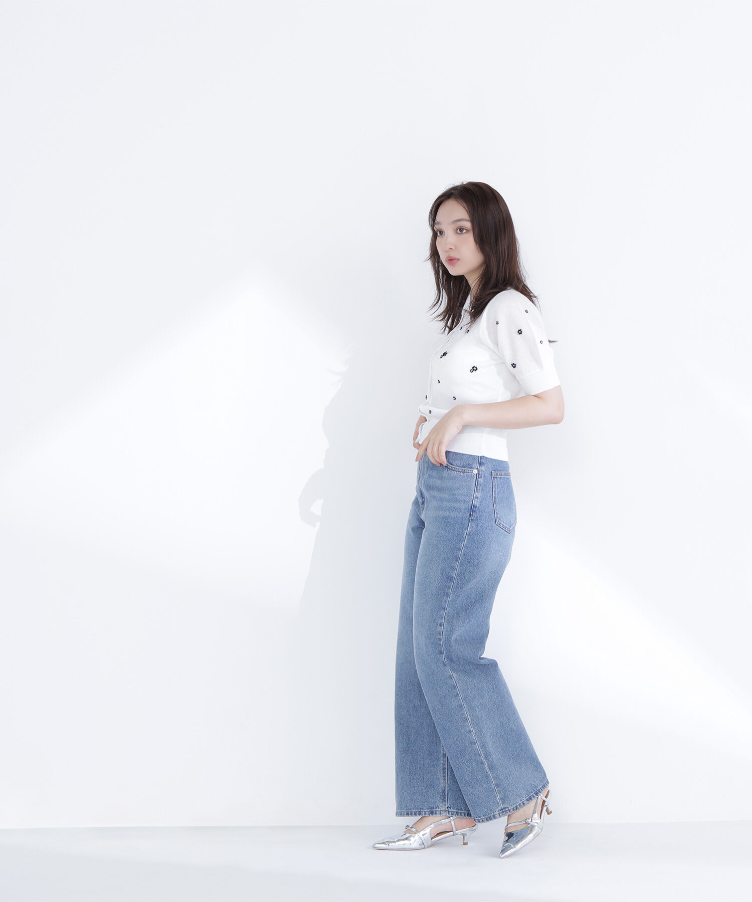  「フラワービーズカーディガン」|ニット・セーター|