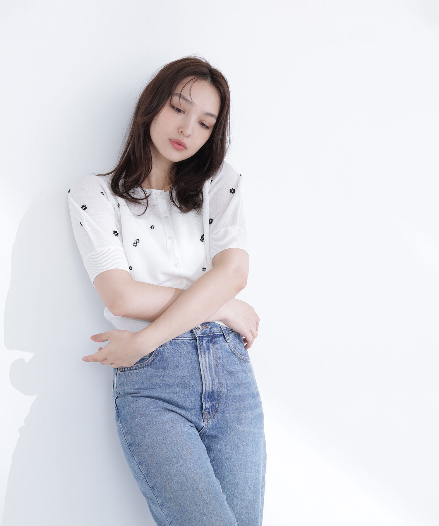  「フラワービーズカーディガン」|ニット・セーター|