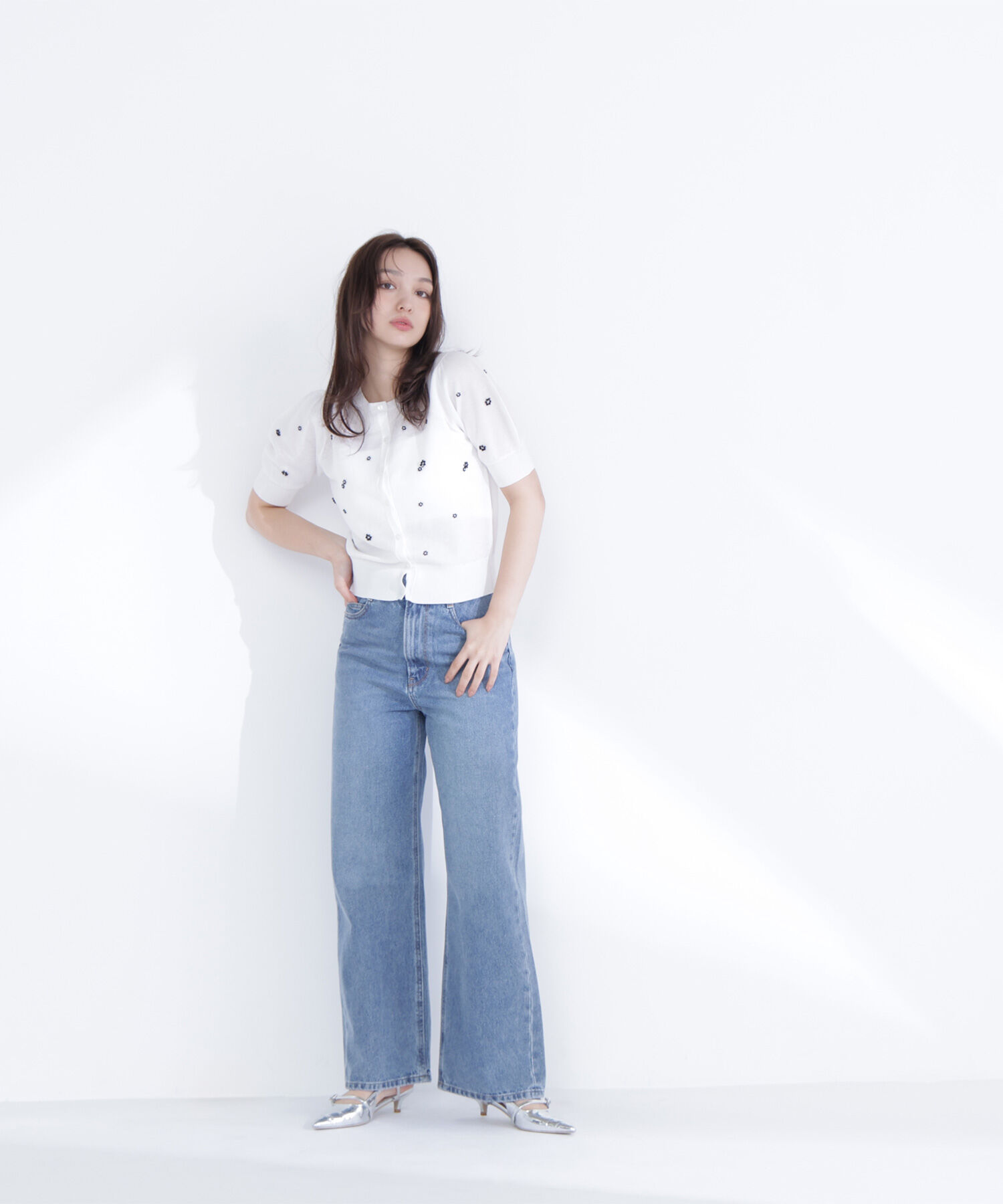  「フラワービーズカーディガン」|ニット・セーター|