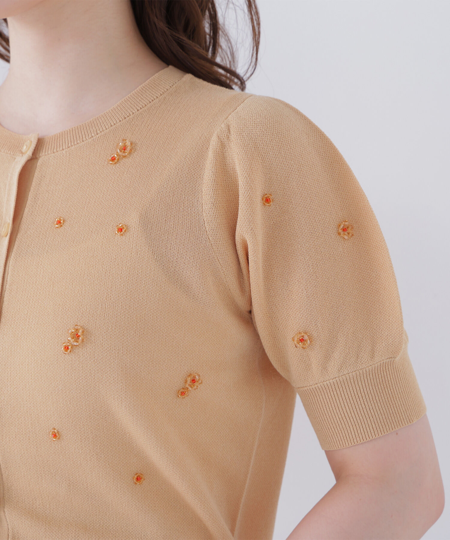  「フラワービーズカーディガン」|ニット・セーター|