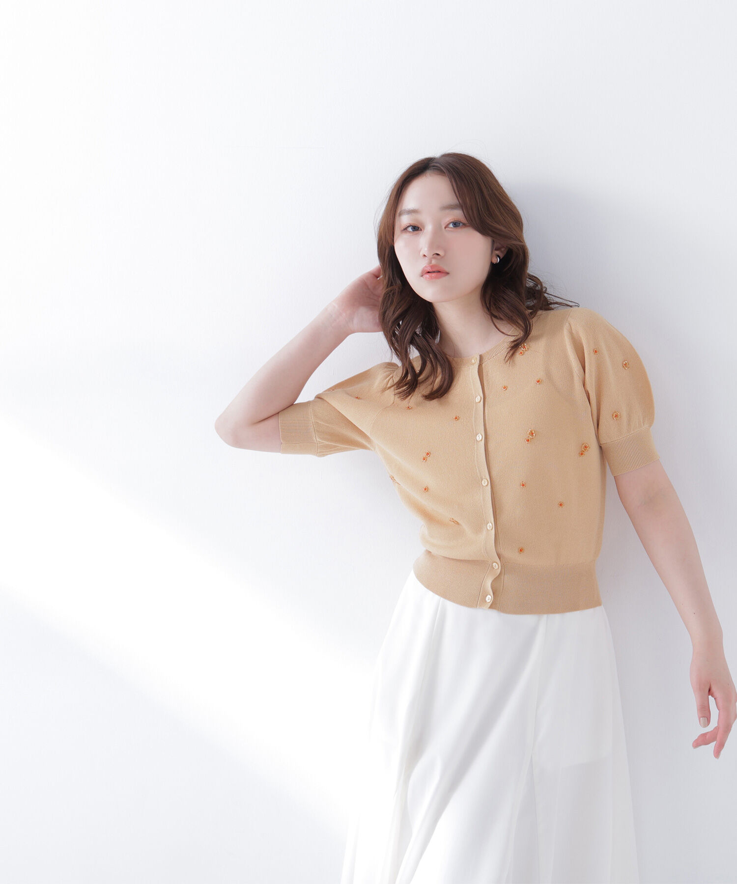  「フラワービーズカーディガン」|ニット・セーター|