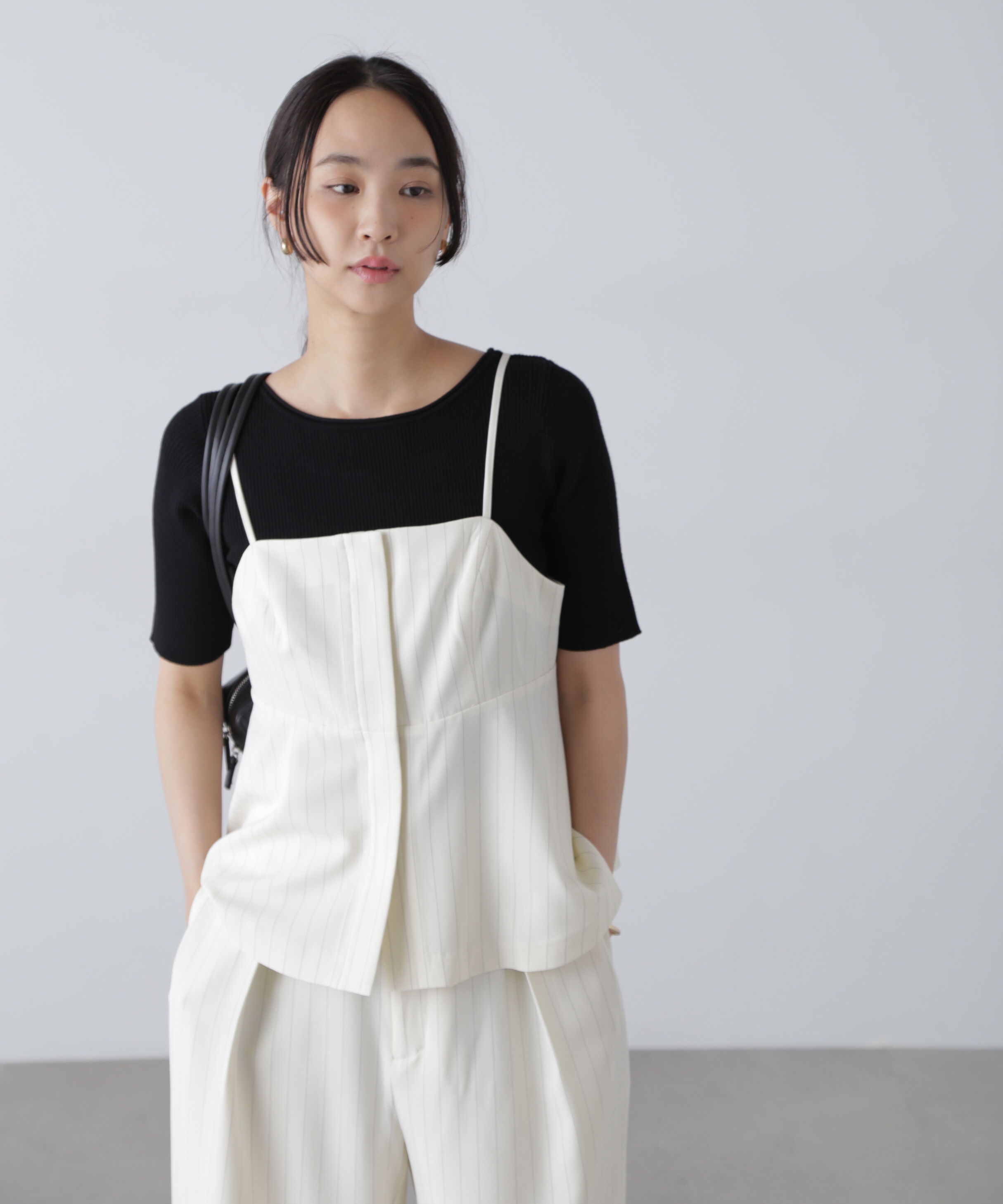  「〈セットアップ対応〉ペプラムキャミソールビスチェ」|シャツ・ブラウス|ホワイトベー 1