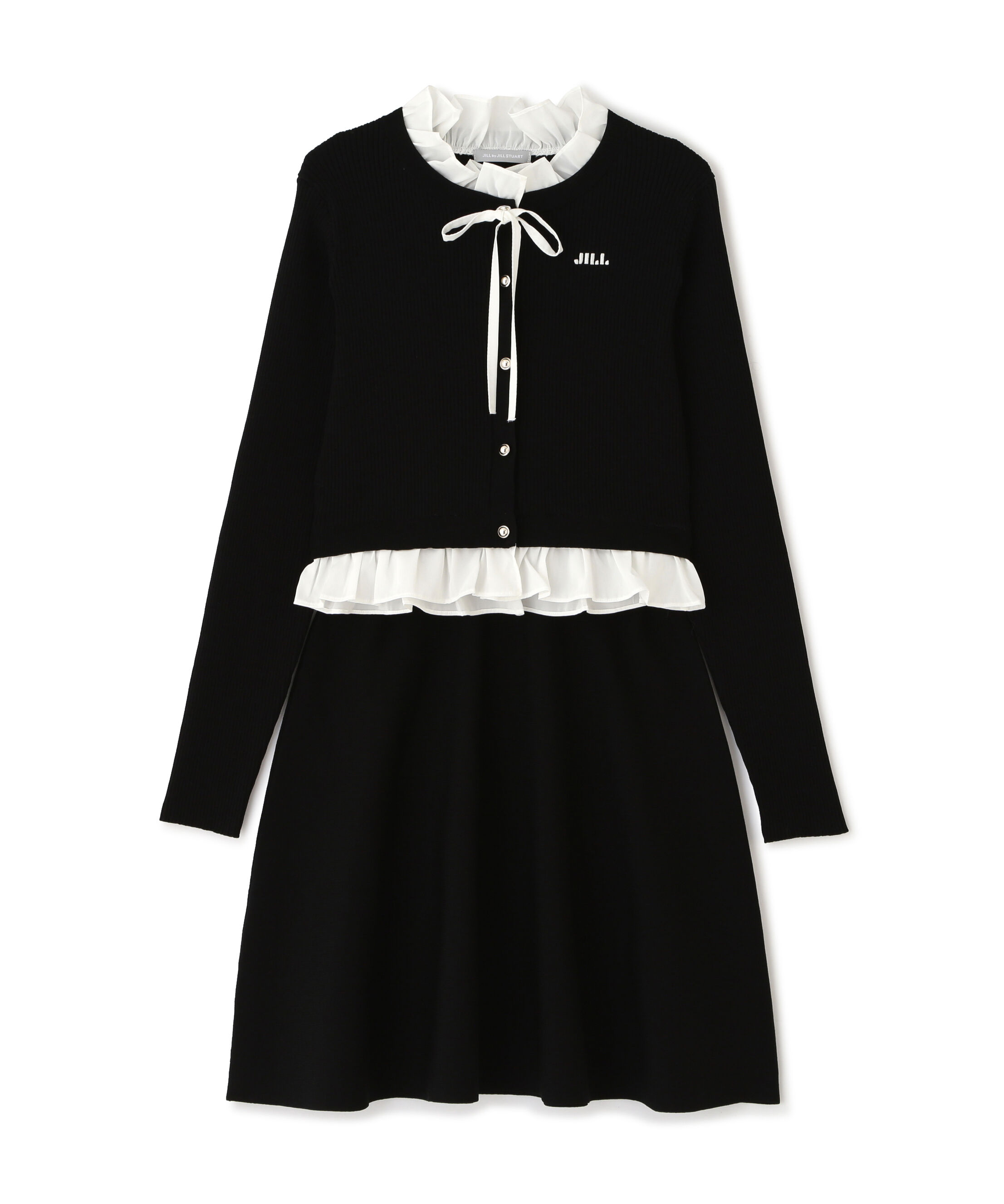  「レイヤードミニニットアップ」|ワンピース|ブラック