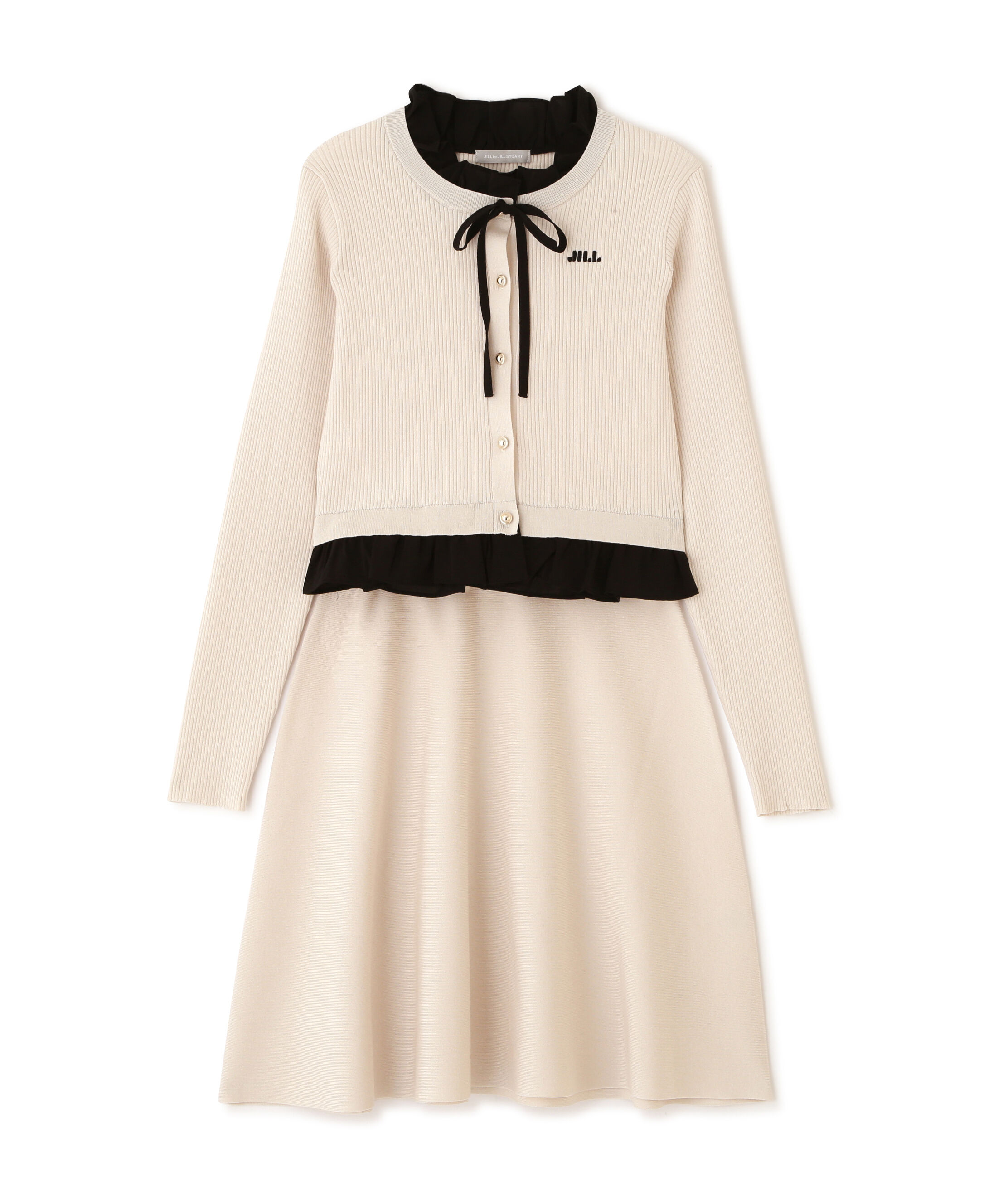  「レイヤードミニニットアップ」|ワンピース|ホワイト