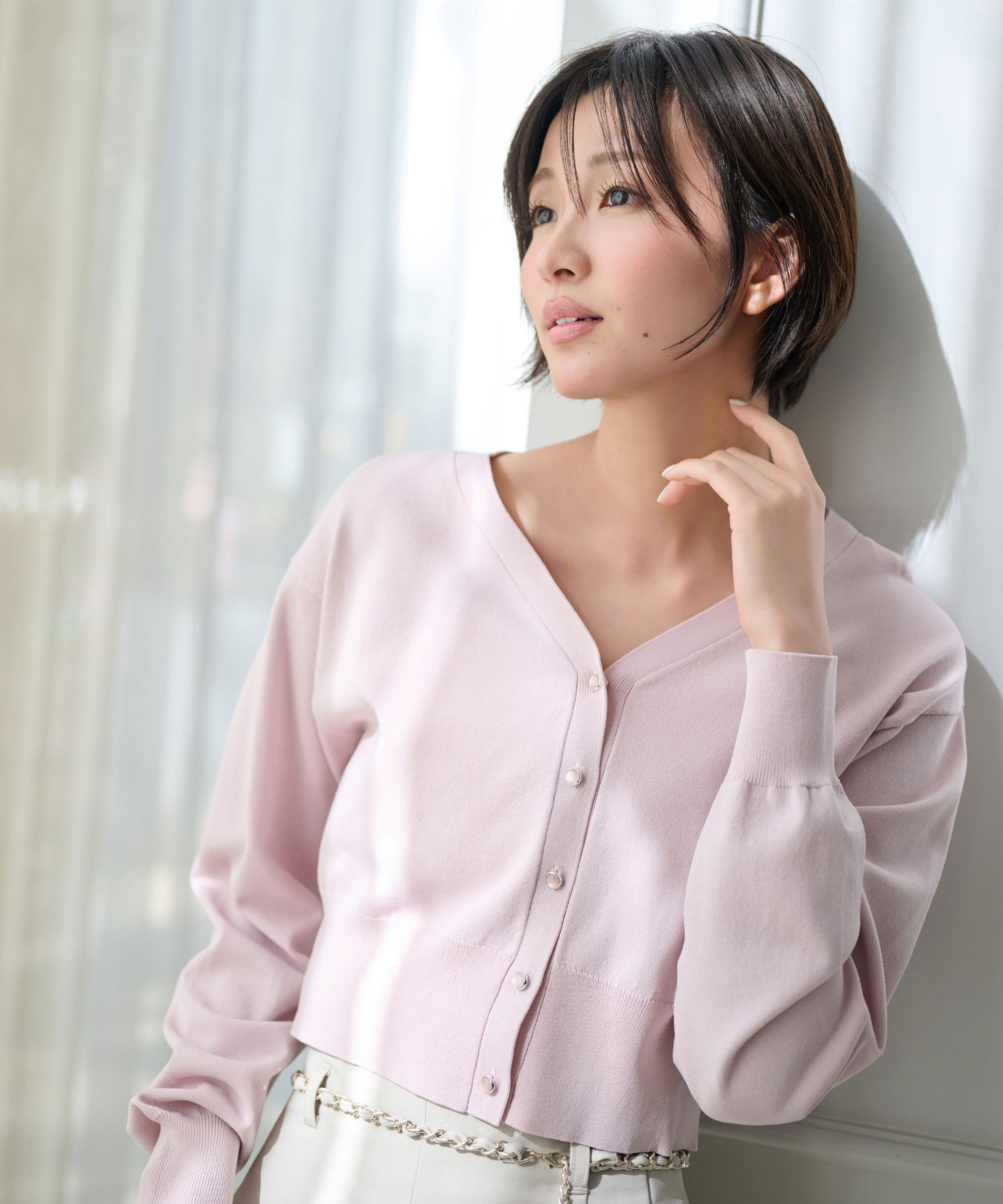  「リンクＪ刺繍UVカーディガン」|ニット・セーター|