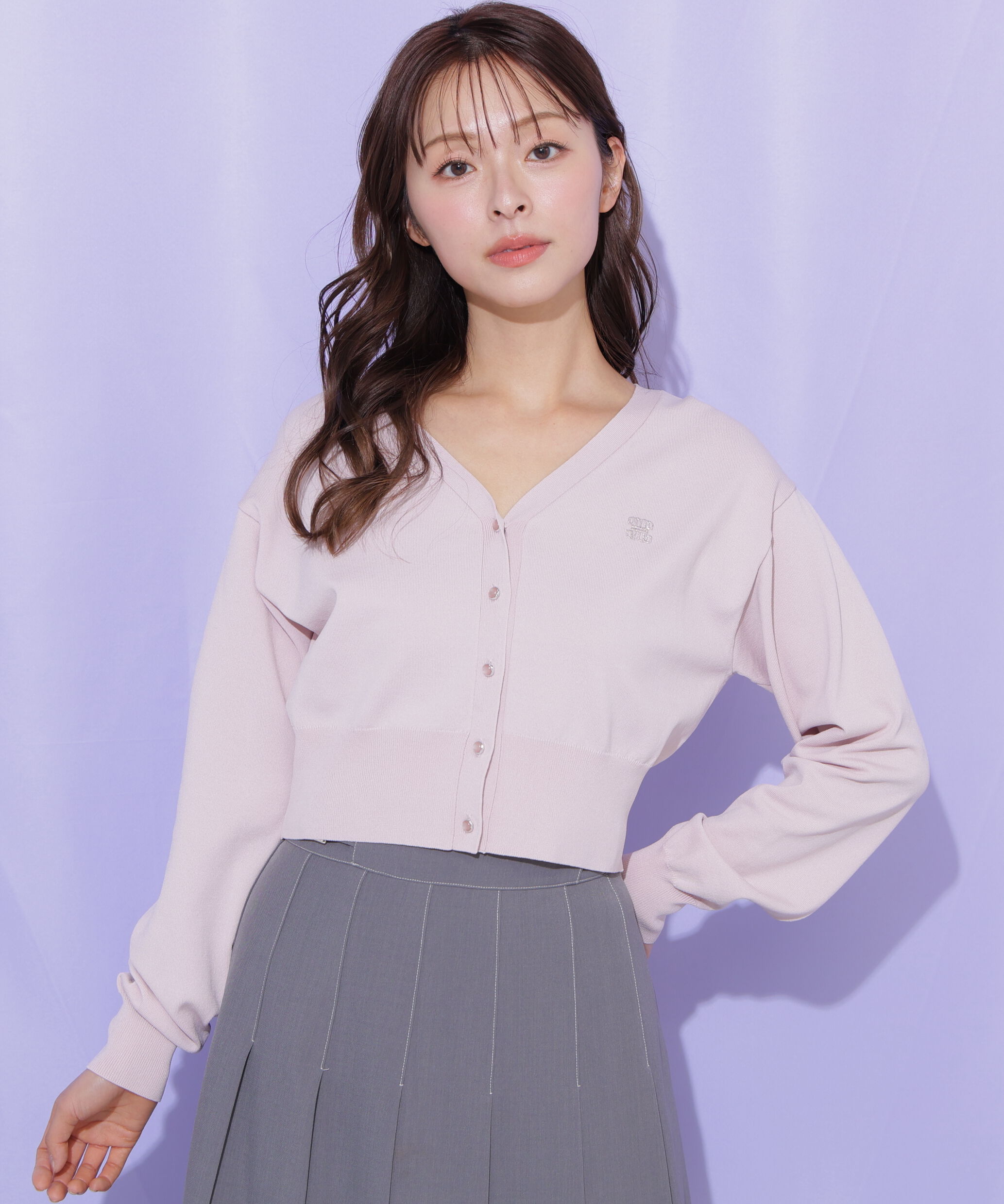  「リンクＪ刺繍UVカーディガン」|ニット・セーター|