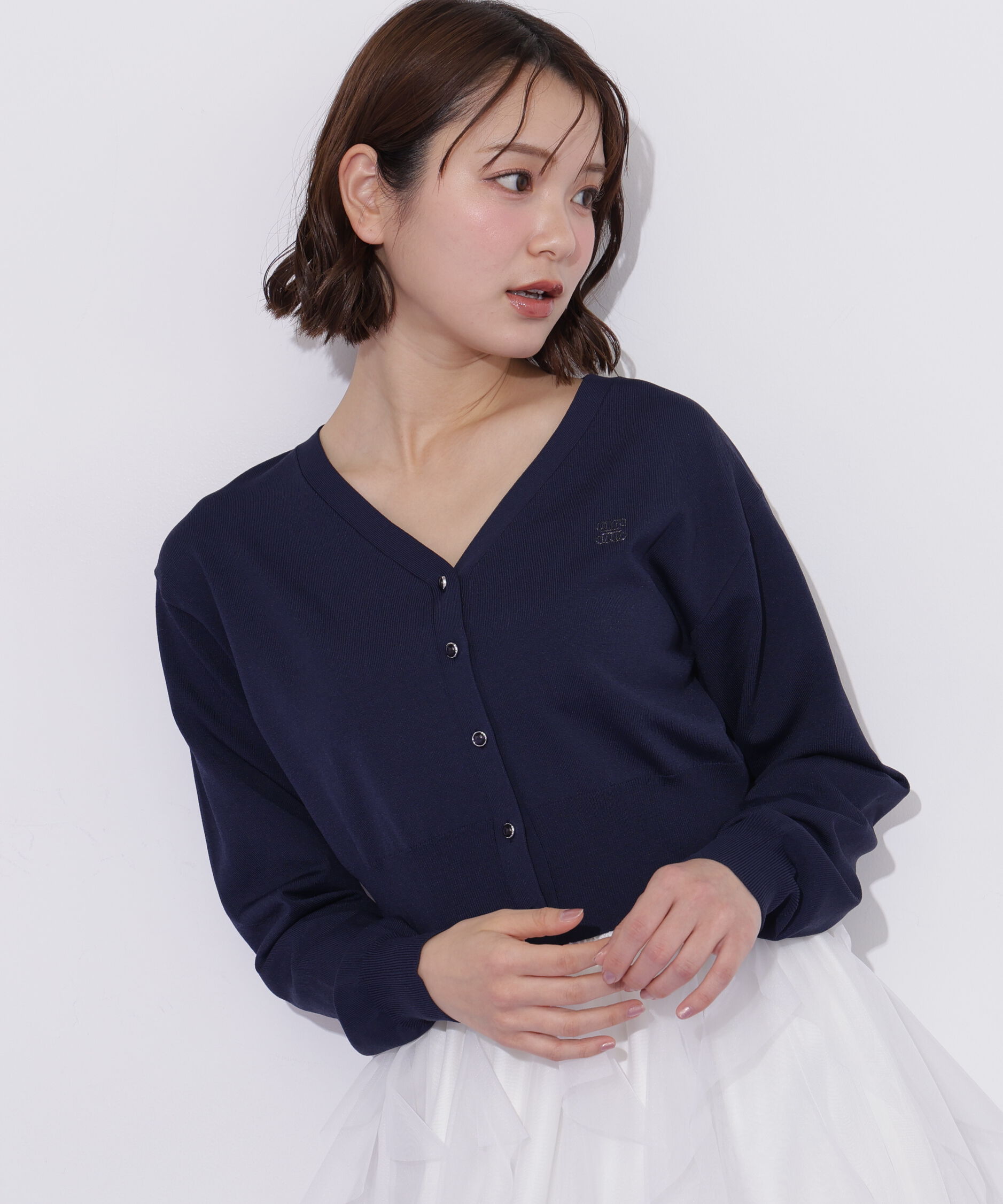  「リンクＪ刺繍UVカーディガン」|ニット・セーター|