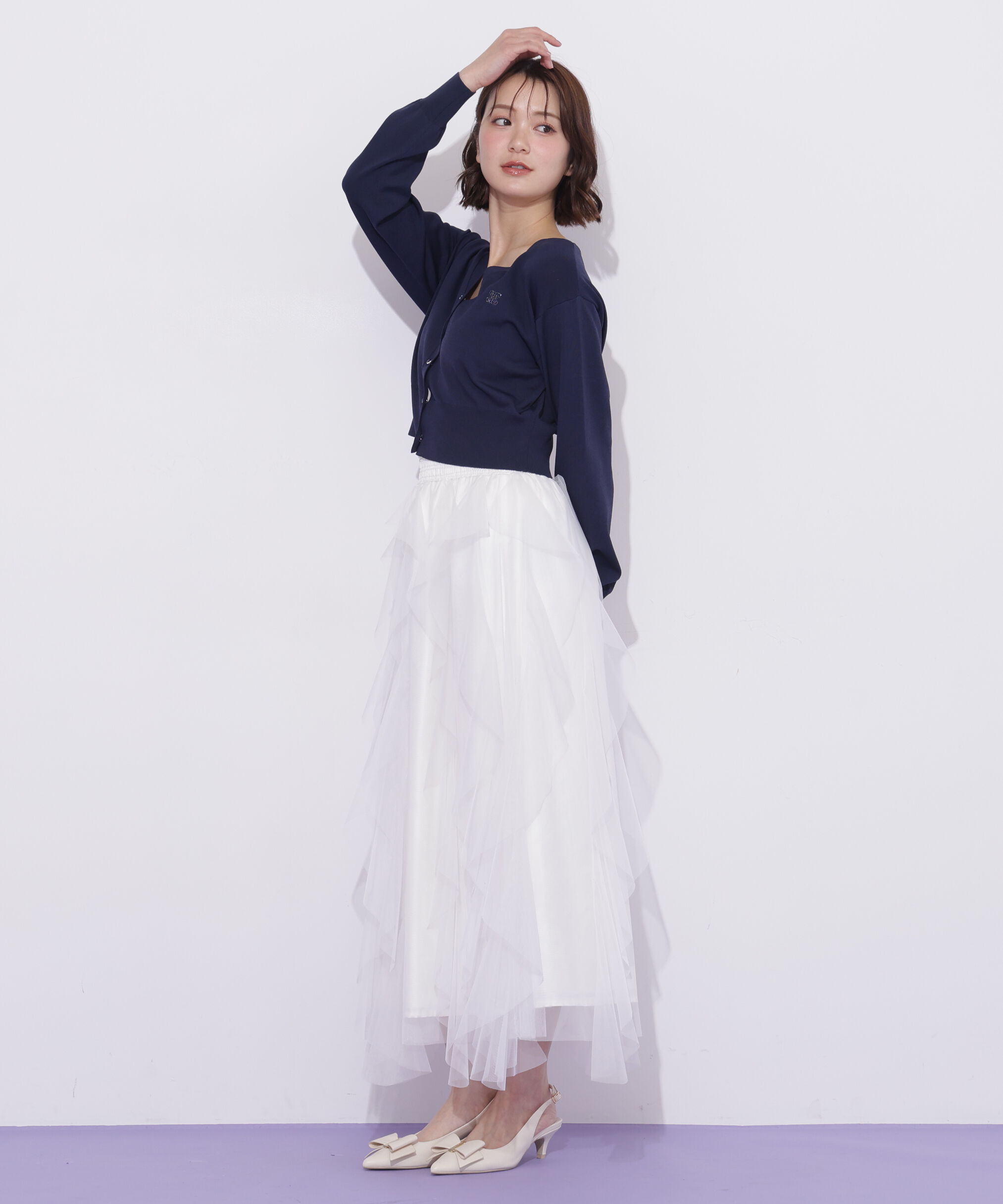  「リンクＪ刺繍UVカーディガン」|ニット・セーター|