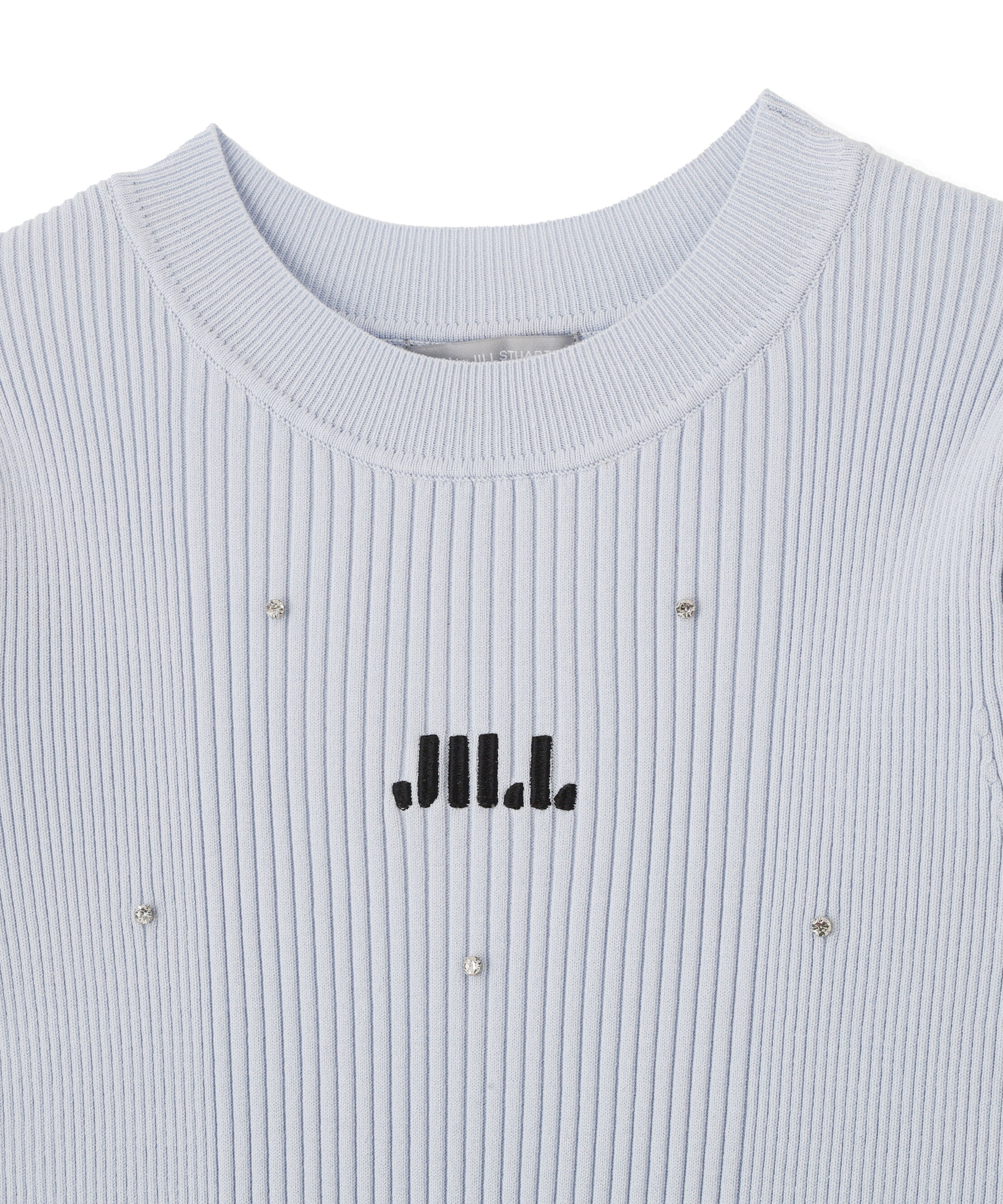  「半袖ビジューコンパクトニット」|ニット・セーター|