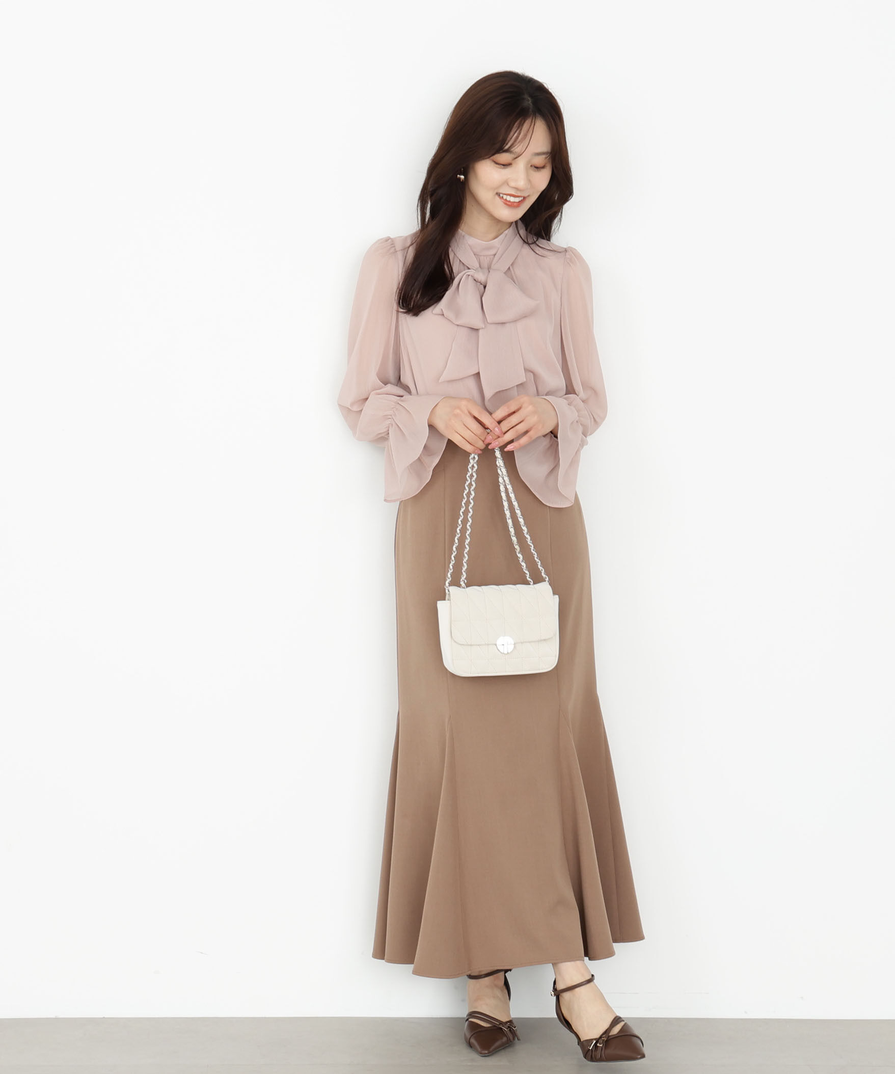 PROPORTION BODY DRESSING「＜ウォッシャブル＞ビッグリボン楊柳ブラウス 25AW」|シャツ・ブラウス|