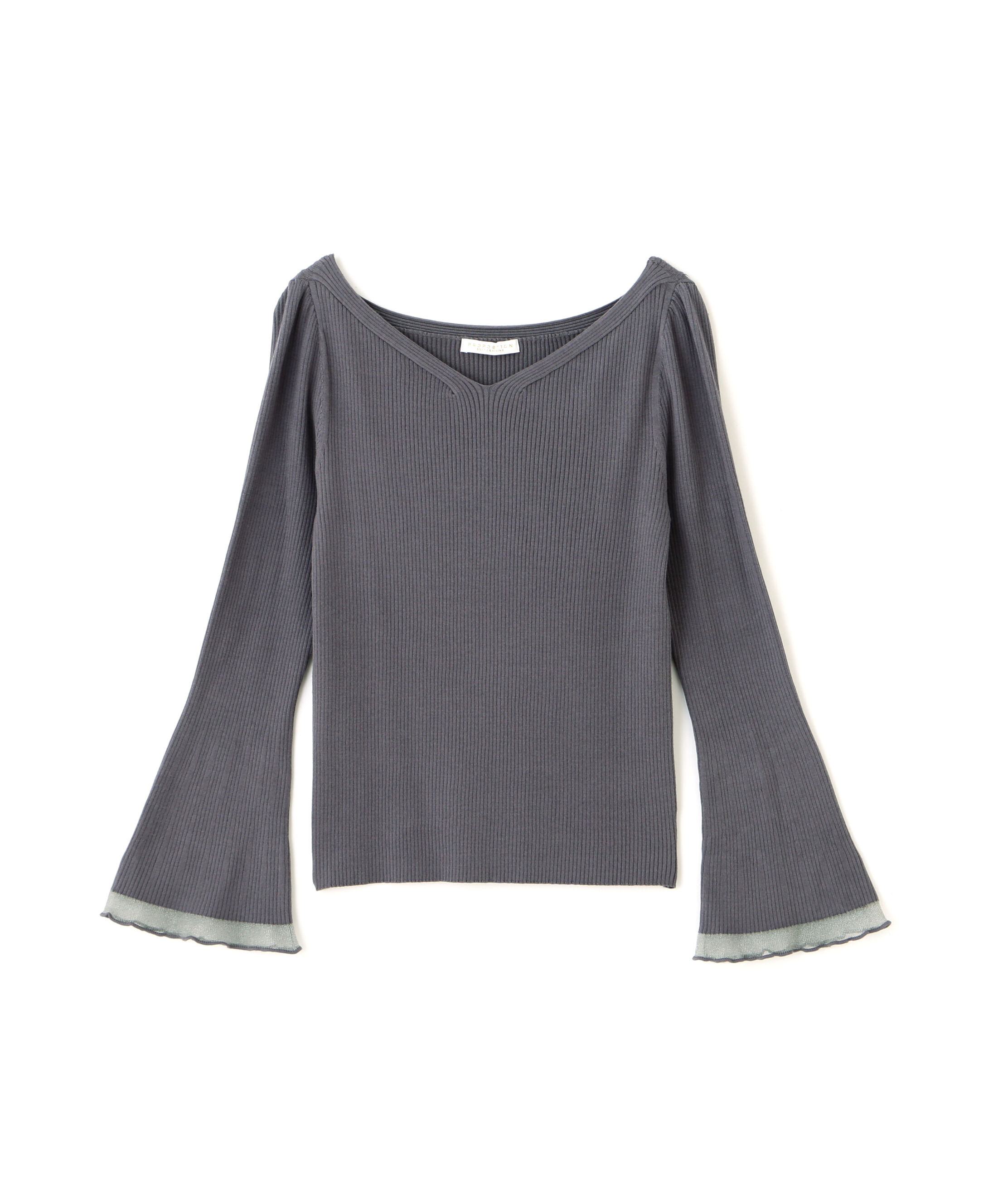 PROPORTION BODY DRESSING「＜ハンドウォッシャブル＞ハートネック部分シアースリーブニット 25AW」|ニット・セーター|