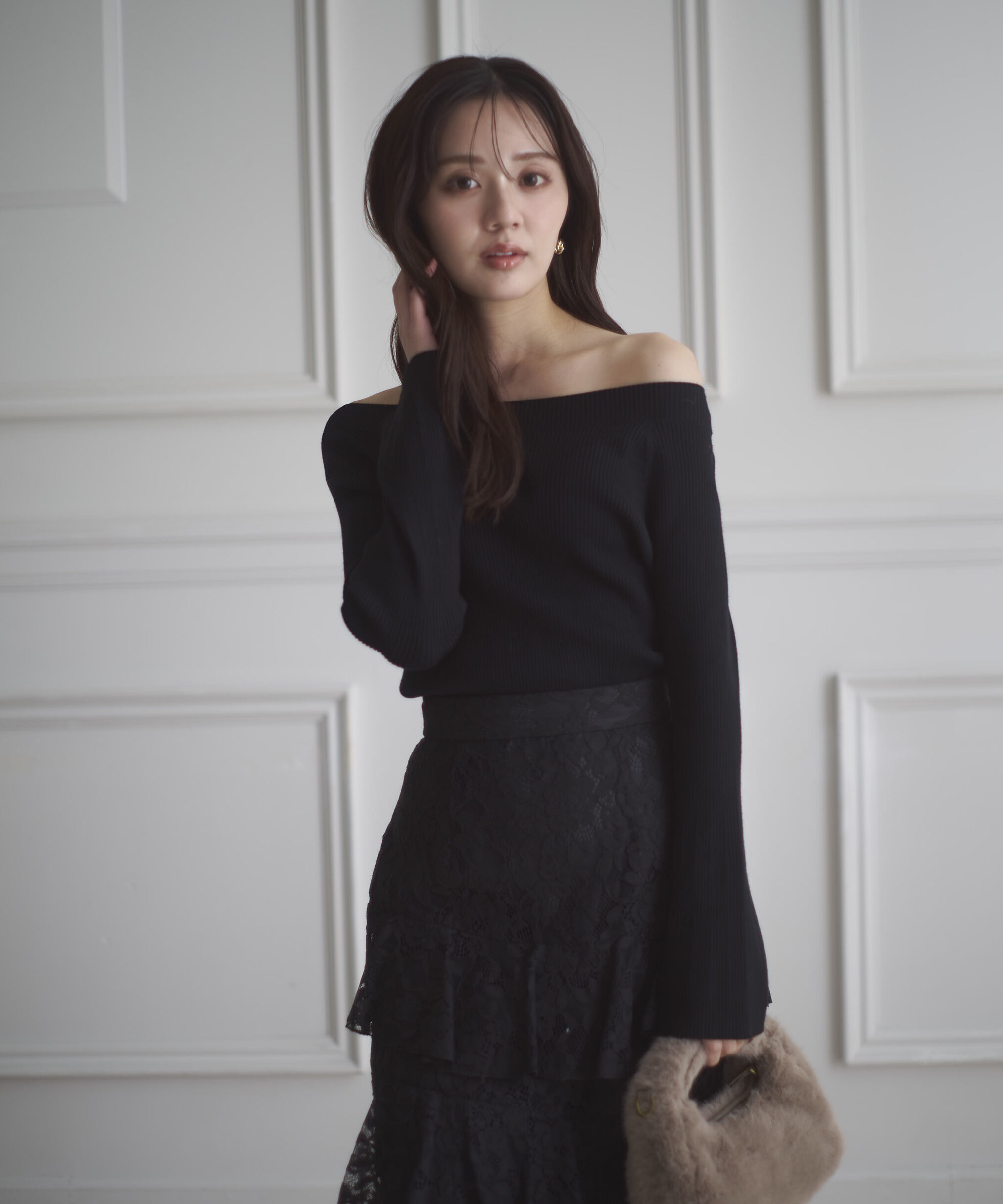 PROPORTION BODY DRESSING「＜ウォッシャブル＞フレアスリーブオフショルニット」|ニット・セーター|