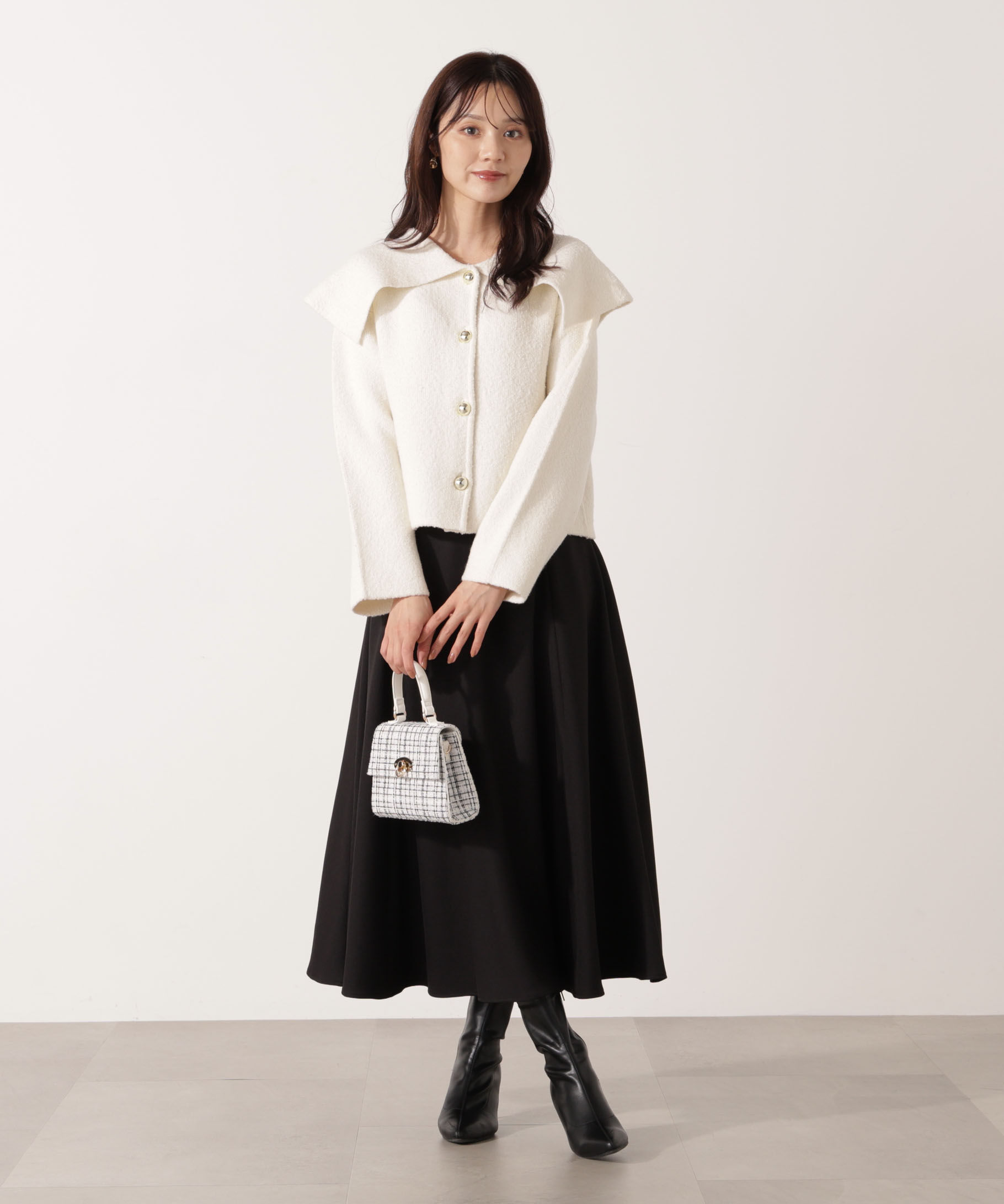 PROPORTION BODY DRESSING「ビッグカラーカーディガン 25AW」|カーディガン|