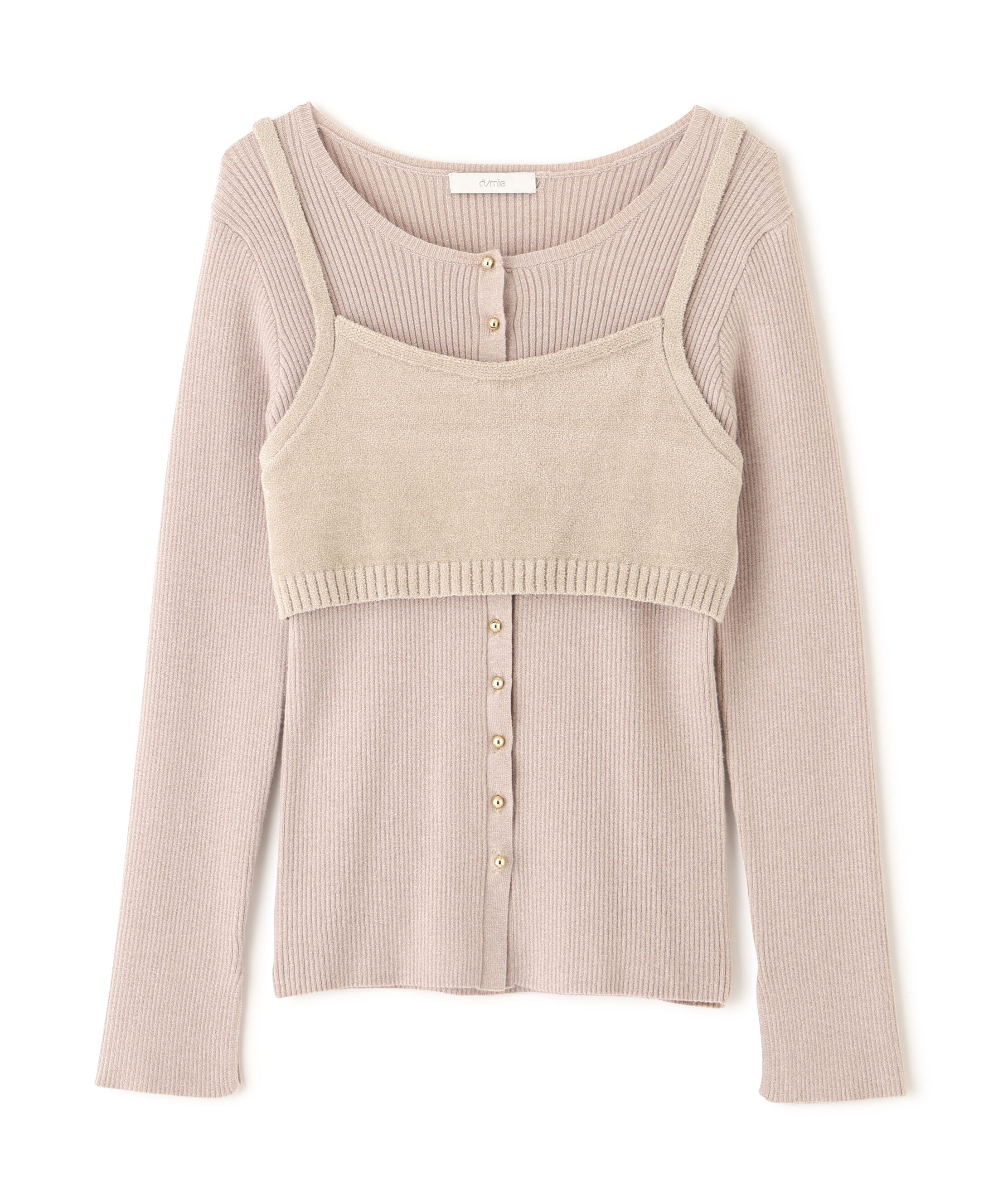 PROPORTION BODY DRESSING「レイヤードキャミ付ニット 25AW」|ニット・セーター|