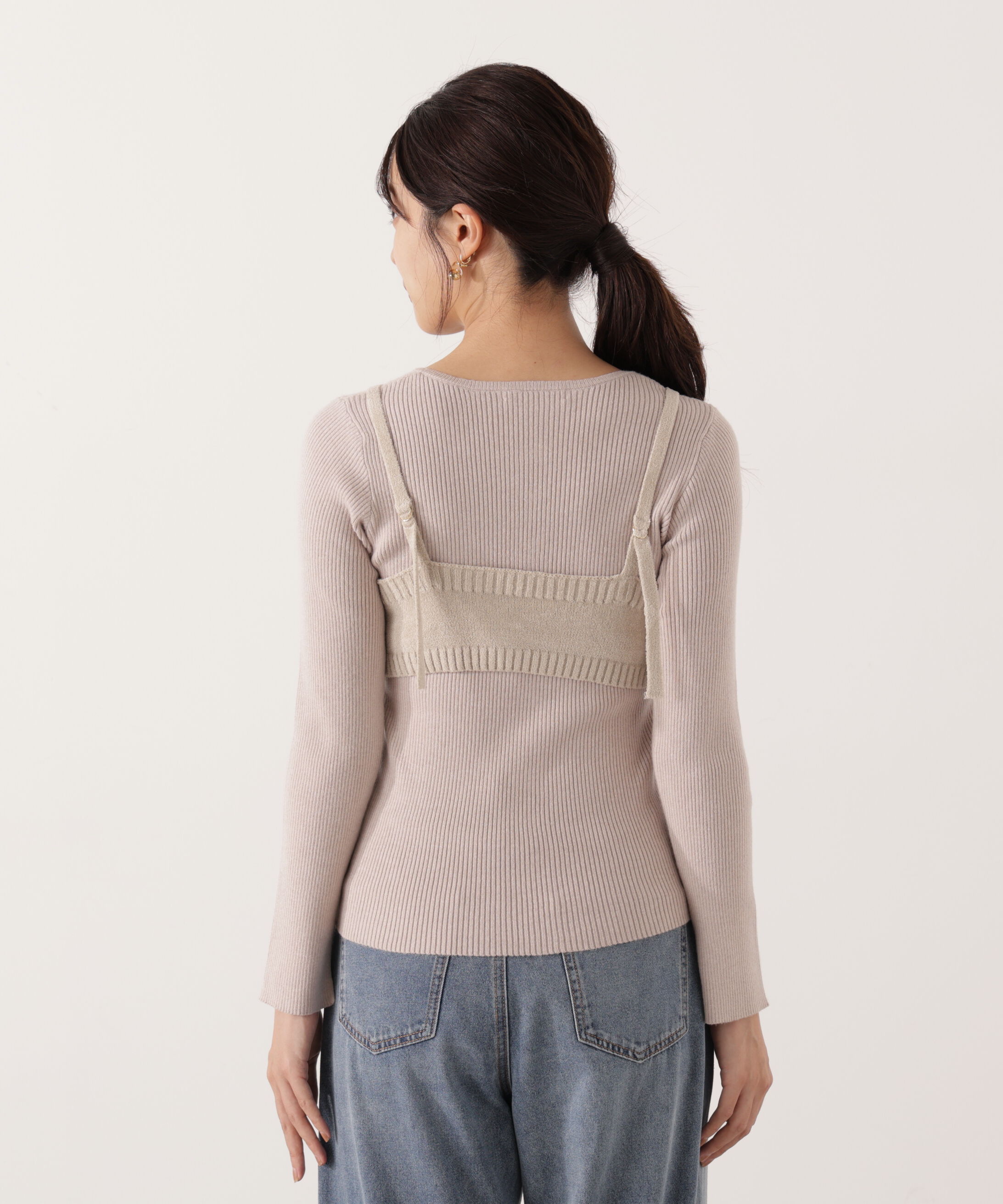 PROPORTION BODY DRESSING「レイヤードキャミ付ニット 25AW」|ニット・セーター|