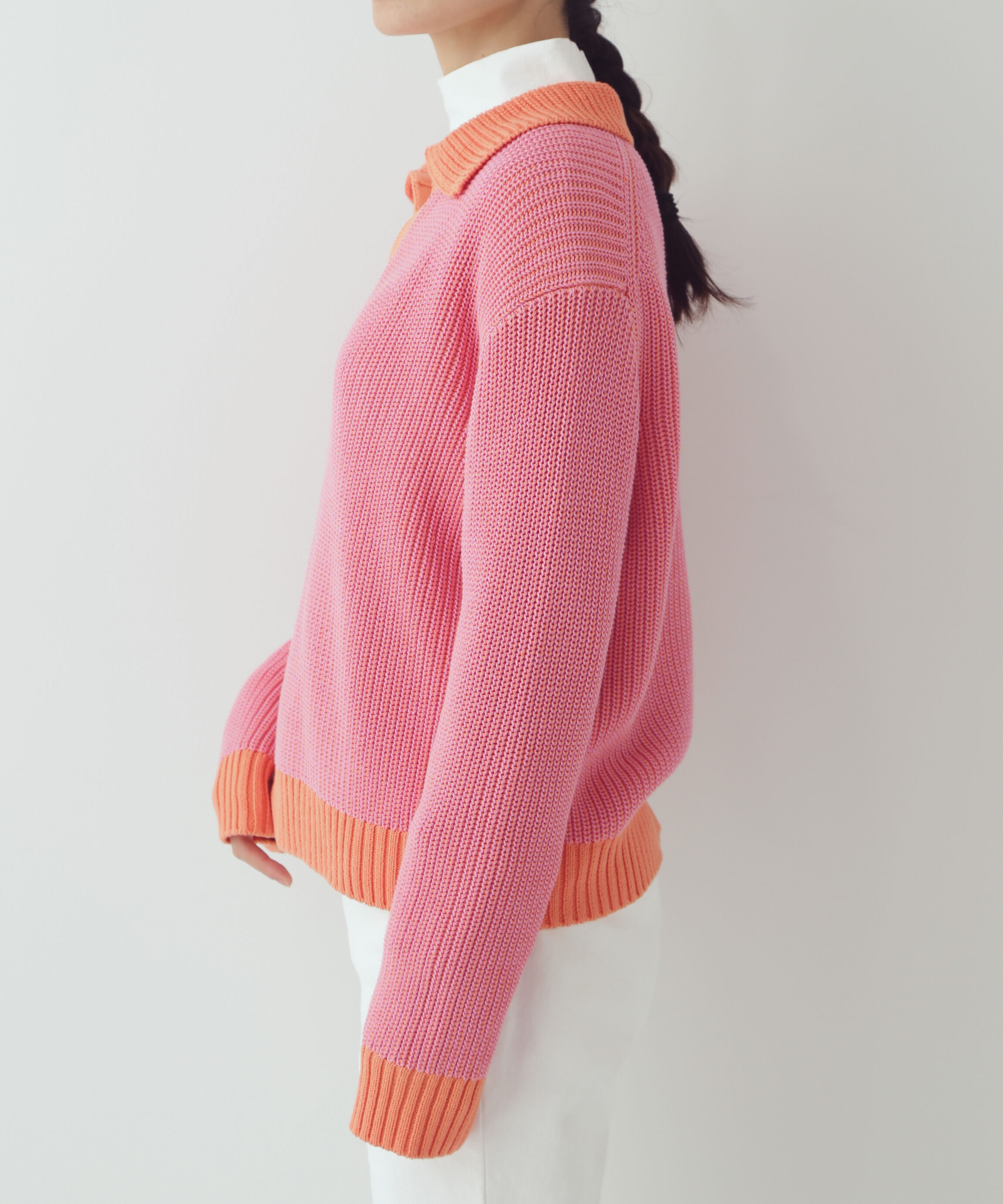  「◆バイカラー衿付きニット」|ニット・セーター|