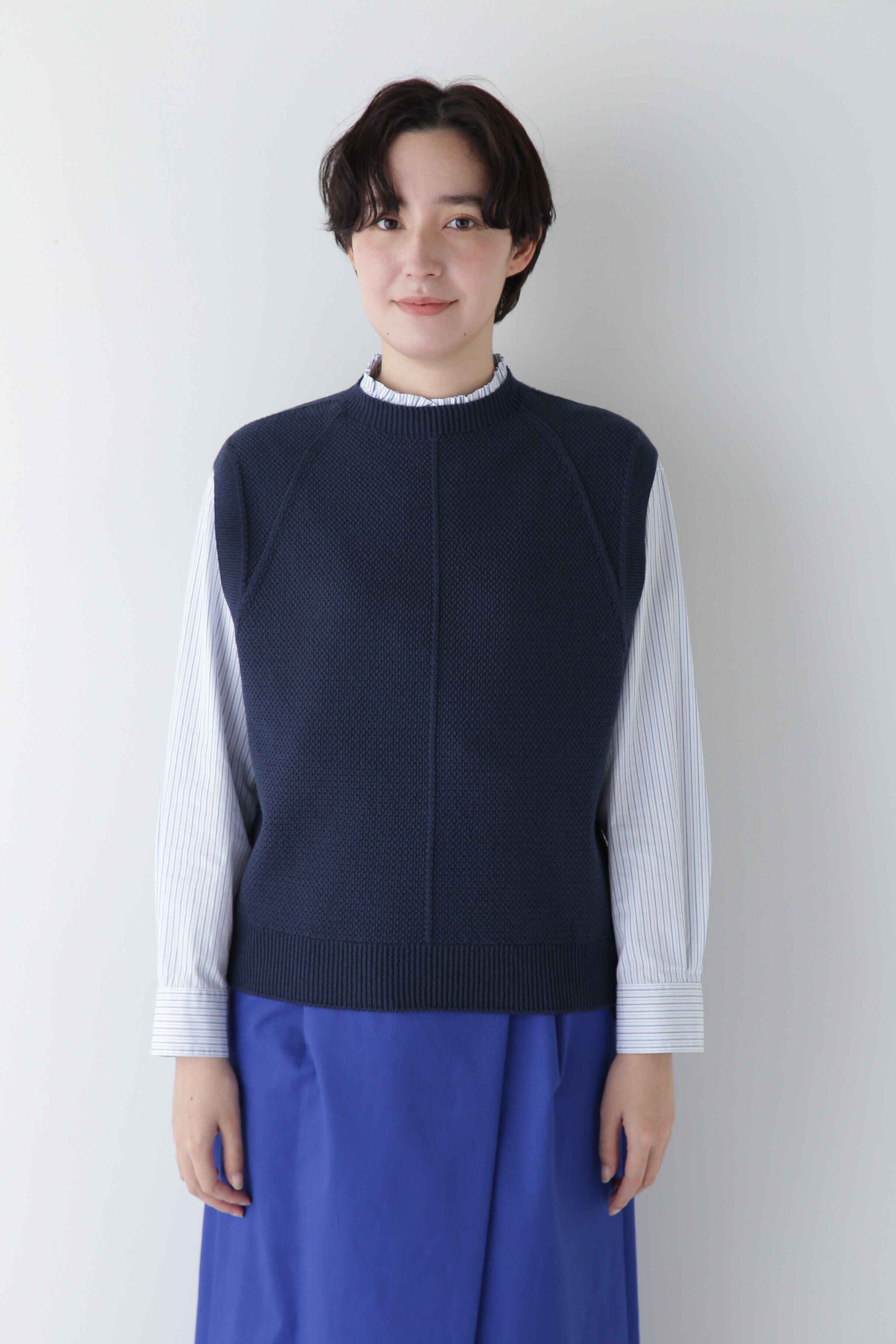  「◆【ウォッシャブル】コットンポリエステルリンクスベスト」|ニット・セーター|