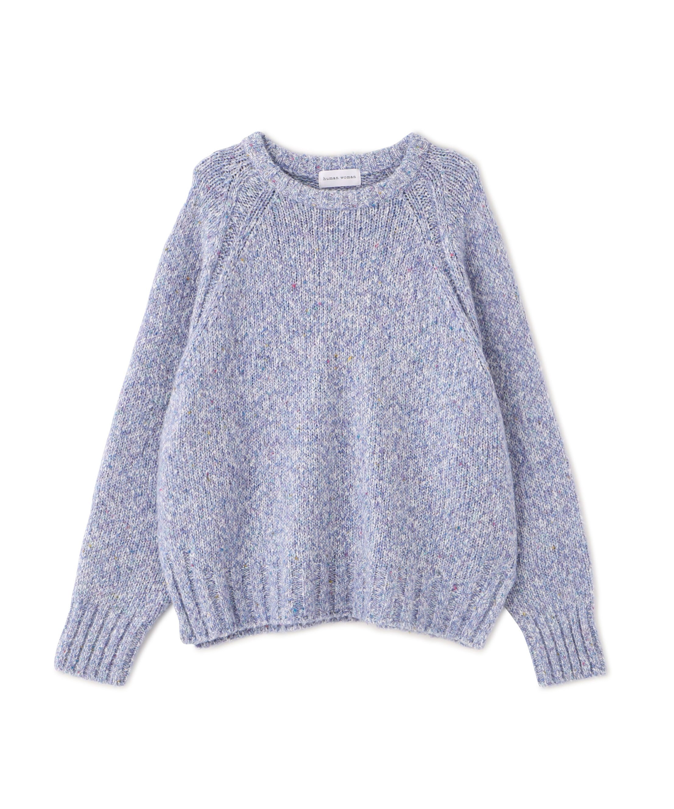  「◆ＭＩＸヤーンクルーネックラグランプルオーバー」|ニット・セーター|