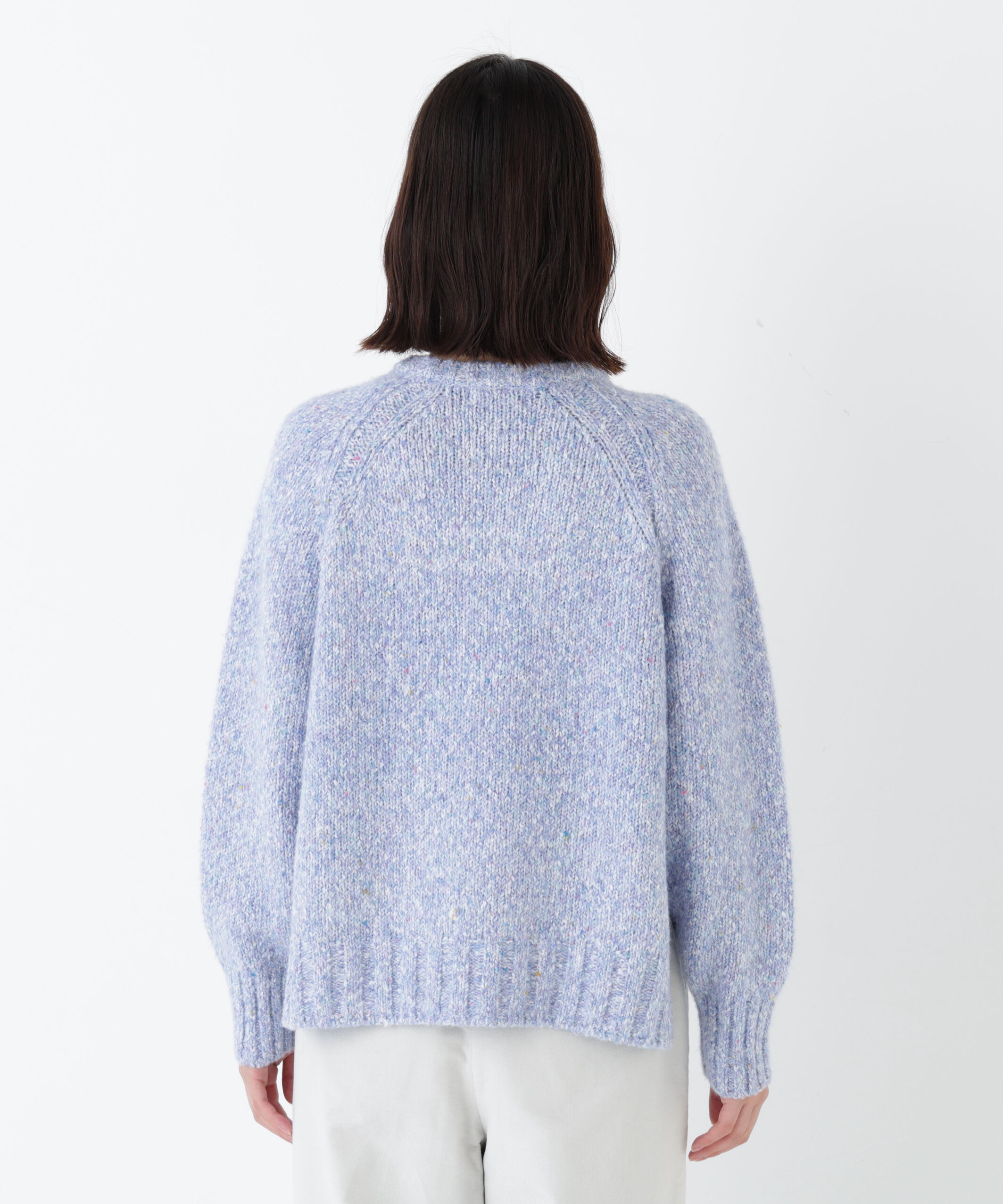  「◆ＭＩＸヤーンクルーネックラグランプルオーバー」|ニット・セーター|