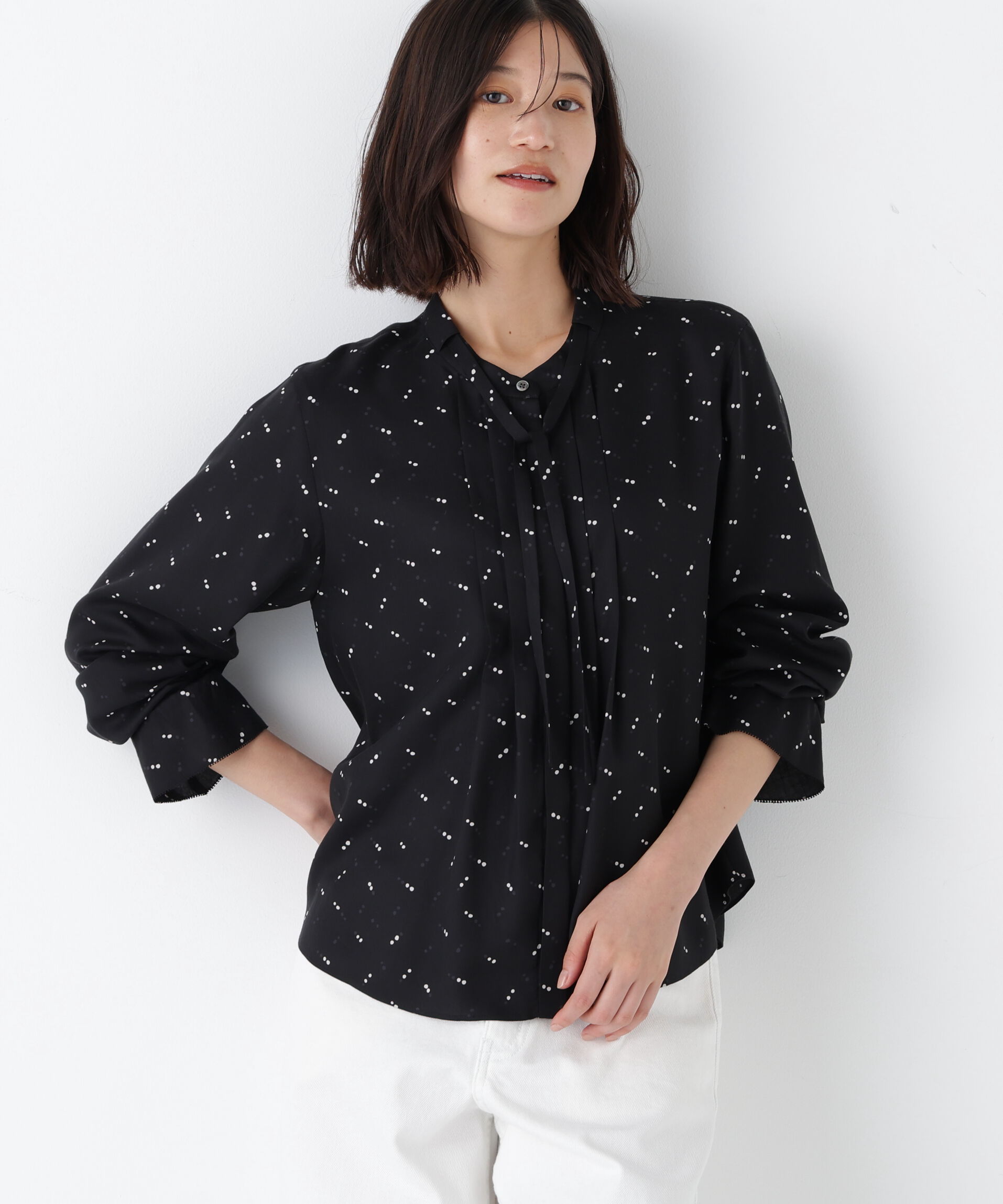  「◆《ウォッシャブル》テンセルビエラタイブラウス」|シャツ・ブラウス|ブラックドッ 3