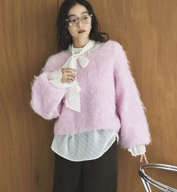 Doux archives「ドットシフォンボウタイブラウス」|シャツ・ブラウス|