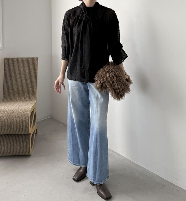 Doux archives「ドットシフォンボウタイブラウス」|シャツ・ブラウス|