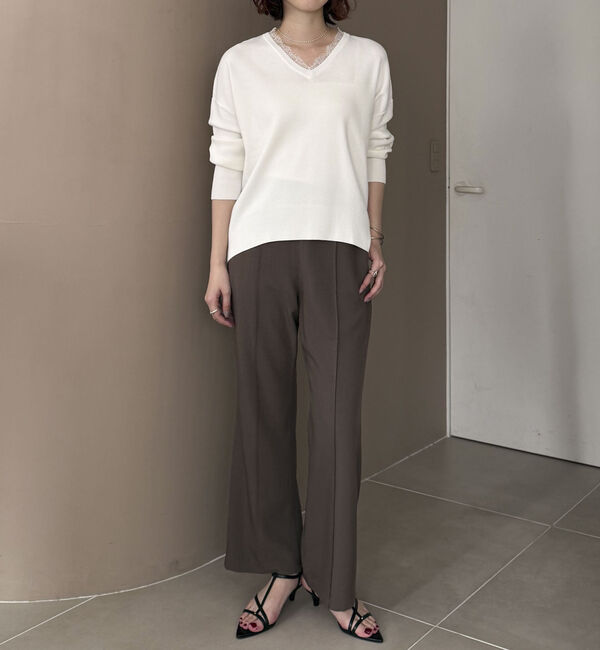 Doux archives「センターピンタックセミフレアパンツ」|チノ|