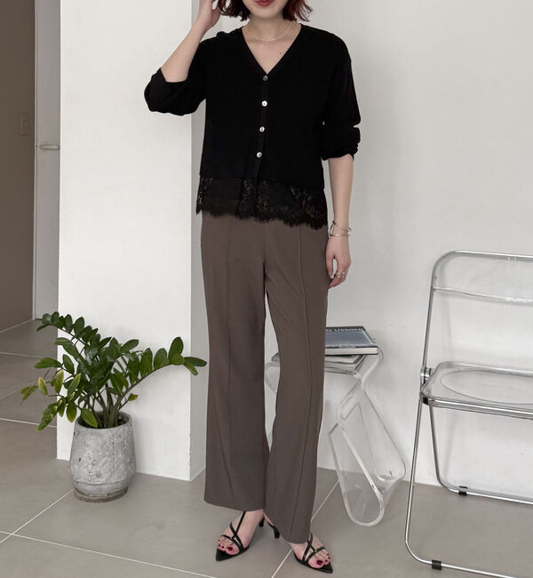 Doux archives「センターピンタックセミフレアパンツ」|チノ|