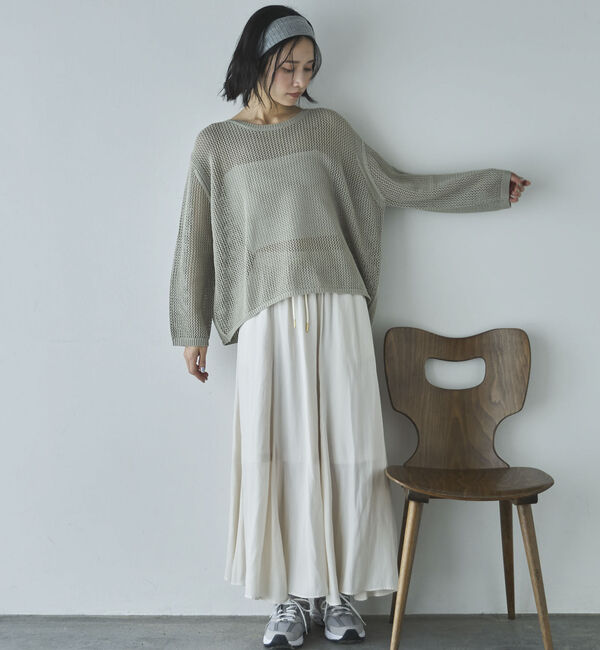 Doux archives「透かし柄メッシュニット」|ニット・セーター|