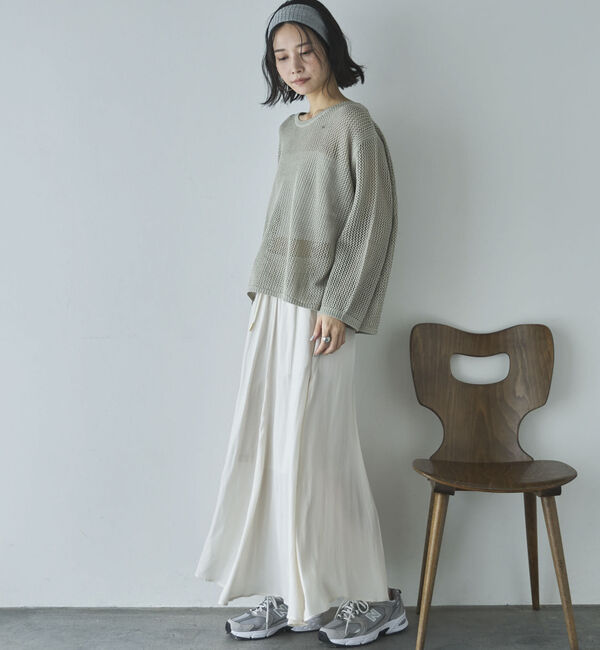 Doux archives「透かし柄メッシュニット」|ニット・セーター|