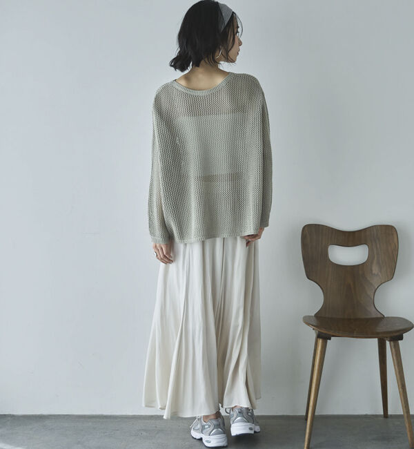 Doux archives「透かし柄メッシュニット」|ニット・セーター|