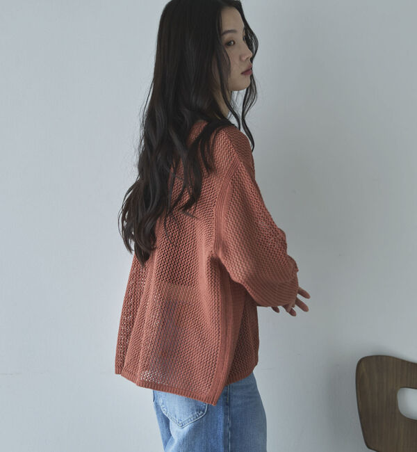 Doux archives「透かし柄メッシュニット」|ニット・セーター|