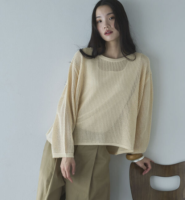 Doux archives「透かし柄メッシュニット」|ニット・セーター|CREAM