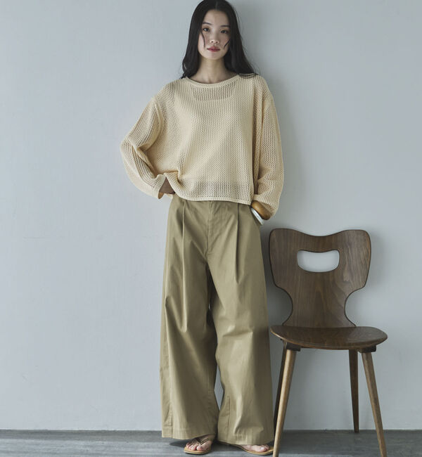 Doux archives「透かし柄メッシュニット」|ニット・セーター|