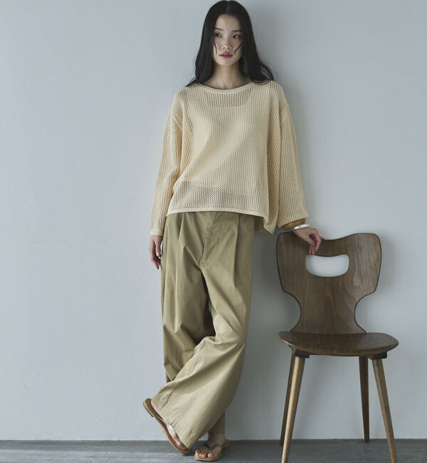 Doux archives「透かし柄メッシュニット」|ニット・セーター|