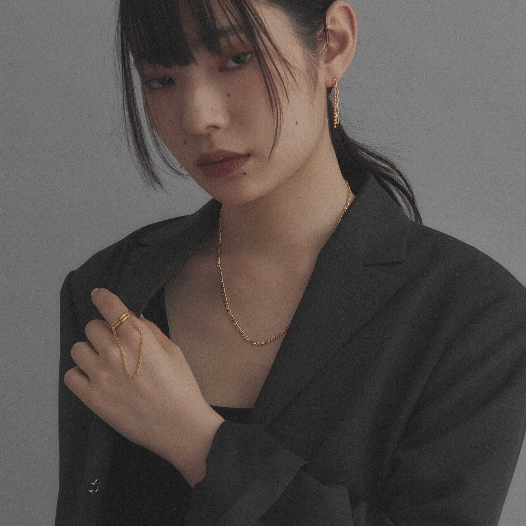 COCOSHNIK ONKITSCH「シルバー デザインチェーン フィガロネックレス GP」|ネックレス|